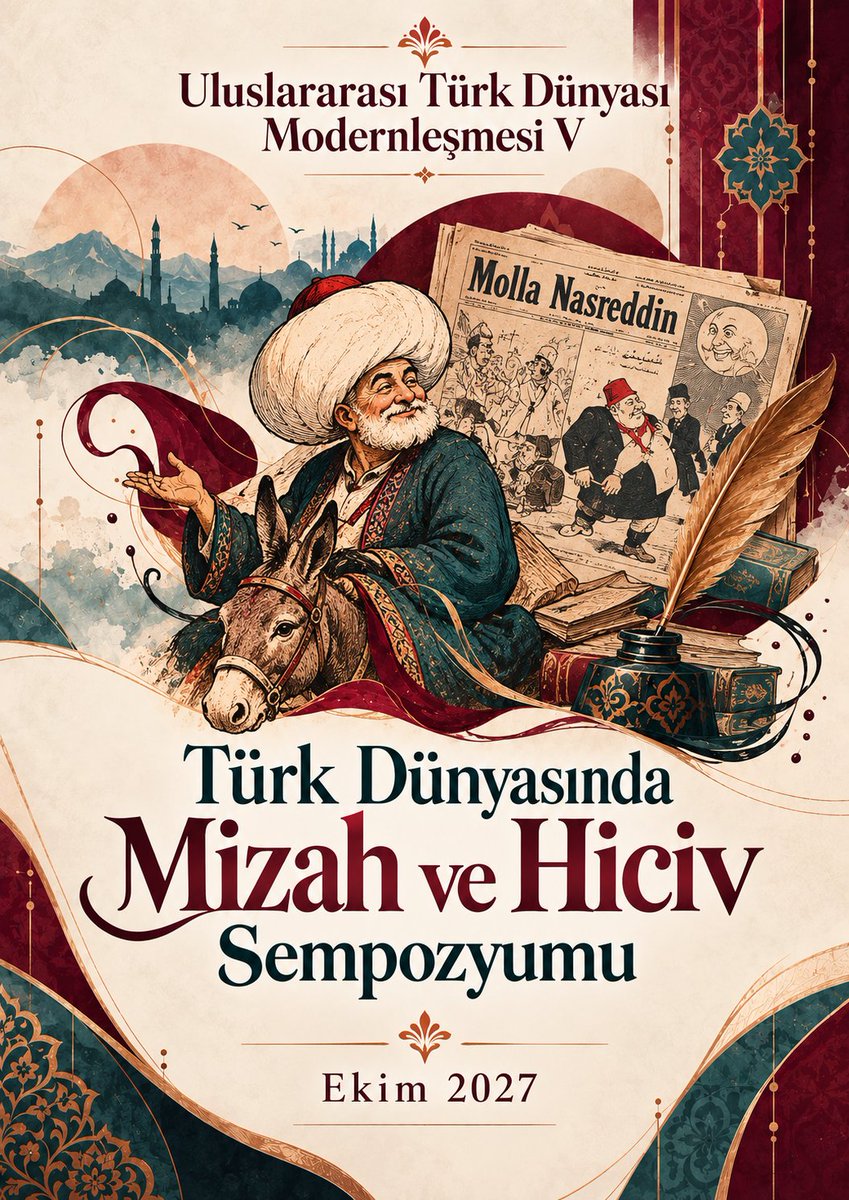yilmazozkaya's tweet photo. Türk Dünyası Modernleşmesi V: Türk Dünyasında Mizah ve Hiciv Sempozyumu 

Ekim 2027'de... Yakında.... https://t.co/ACyvLhqgvw