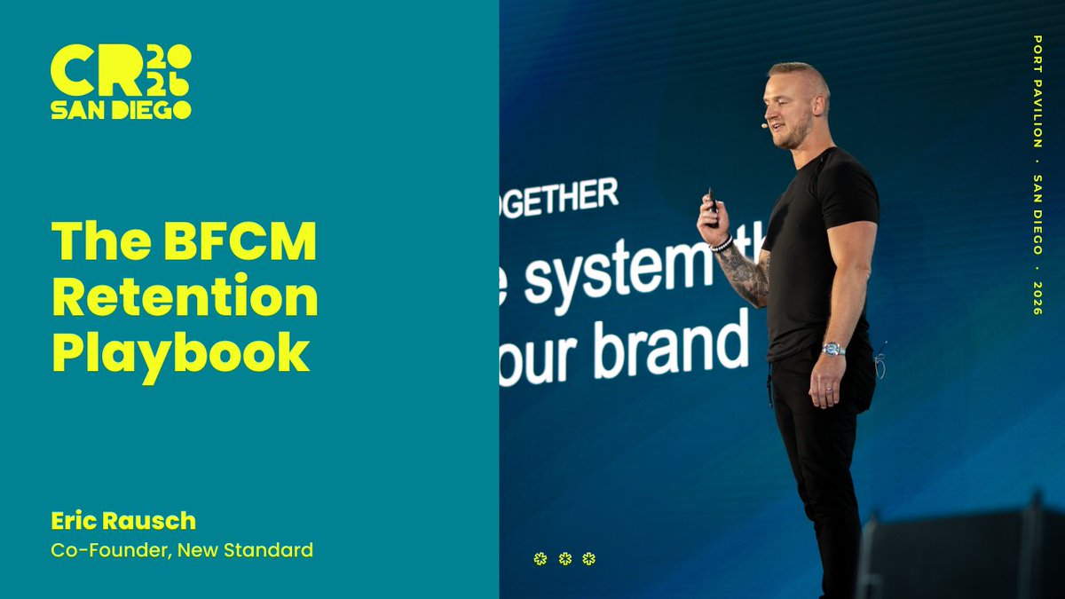 CommerceRound's tweet photo. Heading into BFCM without a retention forecast? You’re leaving money on the table.

In San Diego, @EricRausch, co-founder of New Standard Co., broke down the 4 stages of retention revenue forecasting and exactly how to move from one stage to the next. 

Retention is where the profit is. Get your forecast ready before BFCM.

Watch the full replay here: https://t.co/hBLD313O8B