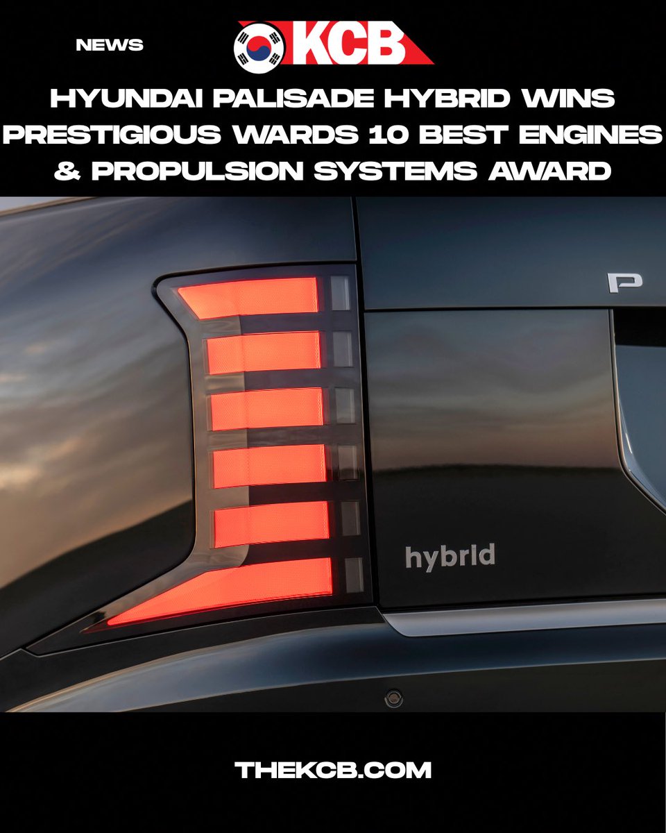 KoreanCarBlog's tweet photo. #Hyundai #PalisadeHybrid 2.5-liter engine awarded at 2026 Wards 10 Best Engines &amp; Propulsion Systems winners. Read the full details at https://t.co/395AHnzBNQ https://t.co/QJJT4bzCJM