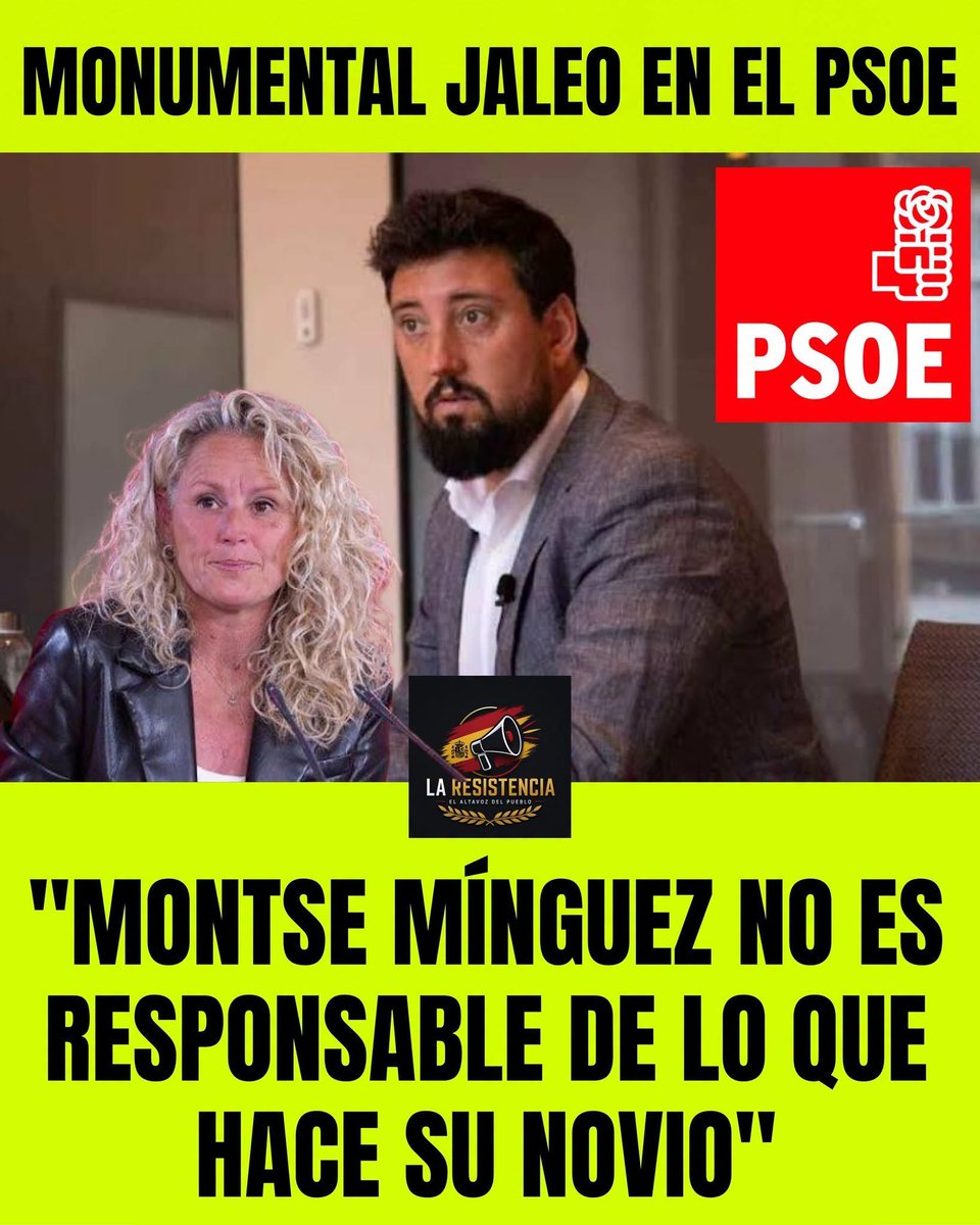 Rober_Alcaz's tweet photo. "Montse Minguez NO ES RESPONSABLE de lo que hace su novio", dice el PSOE.
Pues vosotros, pedazo de hipócritas, habéis atacado durante meses y pidiendo su dimisión a la Señora Ayuso por lo que hizo su pareja. ¿Os acordáis, inútiles? ¡La doble vara de medir!
¡SOIS ESCORIA Y BASURA! https://t.co/LOMt0OHfTf