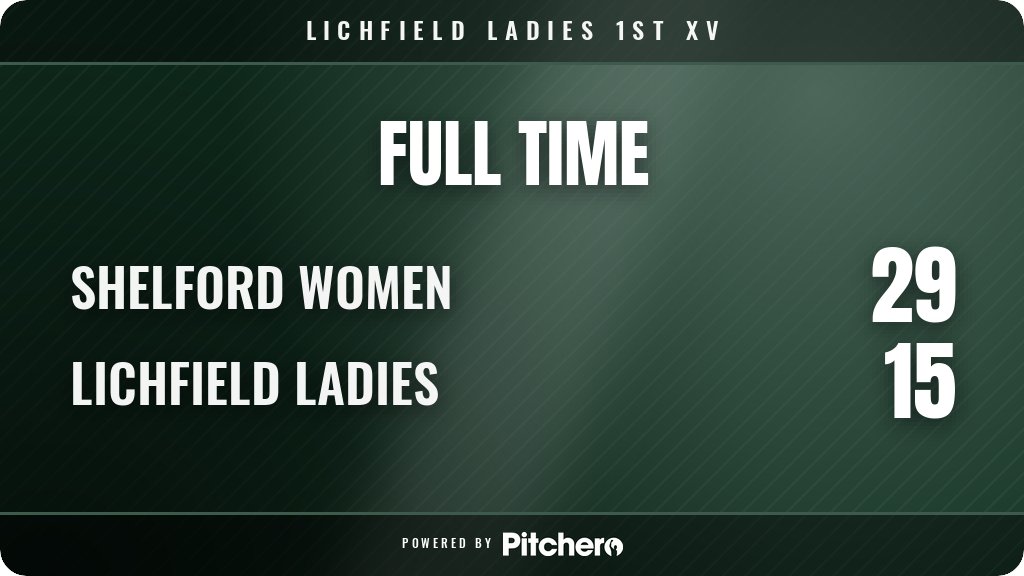 LichfieldRugby's tweet photo. FULL TIME: Shelford Women 29 - 15 Lichfield Ladies
#SHELIC #Pitchero
https://t.co/MCLSLuCigH https://t.co/cuITPJB1cX