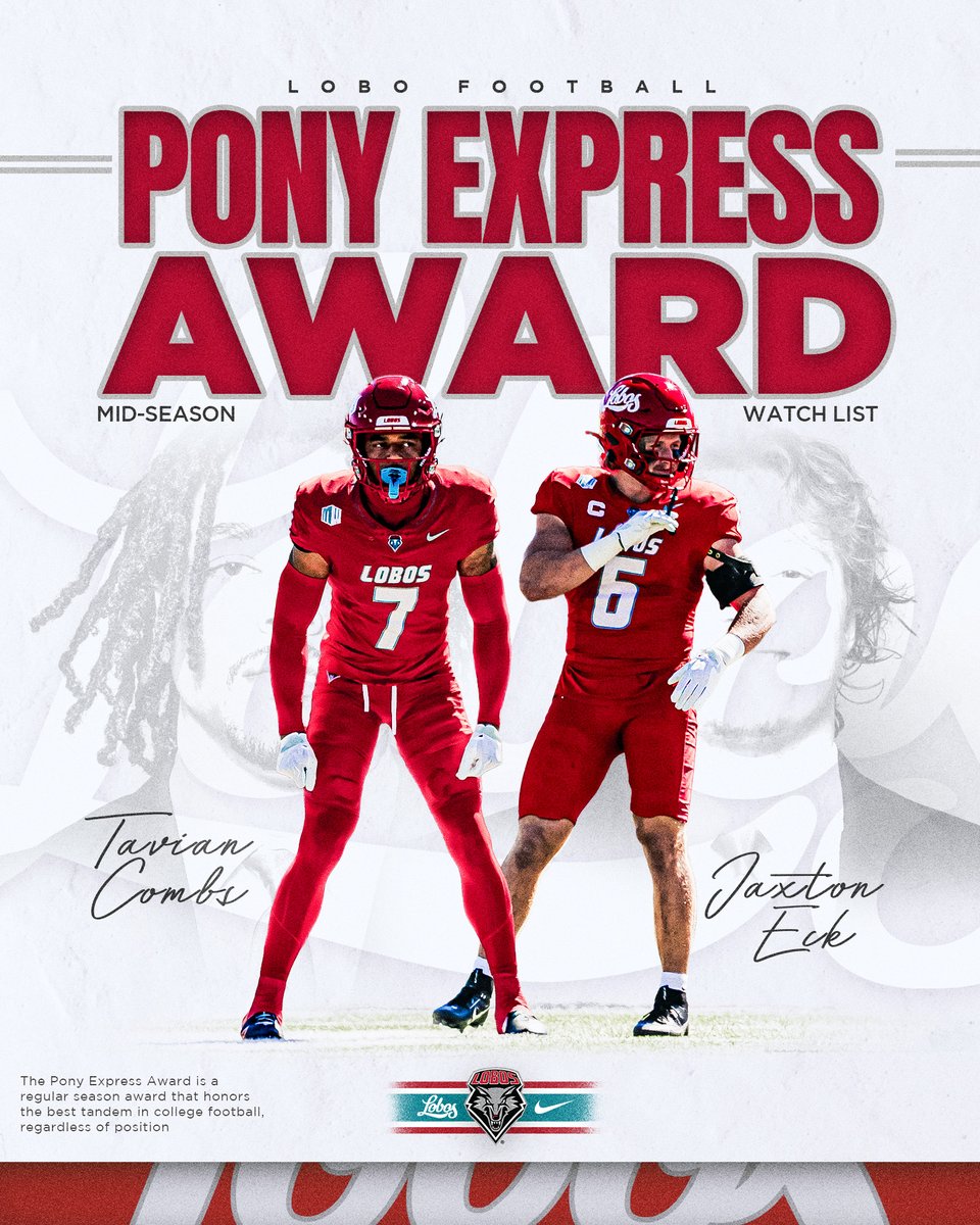 UNMLoboFB's tweet photo. @TavianCombs + @jaxtonjay = 𝗗𝘆𝗻𝗮𝗺𝗶𝗰 𝗗𝘂𝗼™️

The Safety/LB combo have been named to the Pony Express Award Watchlist as one of the best 1-2 punches in CFB! https://t.co/76dmSY1cW4