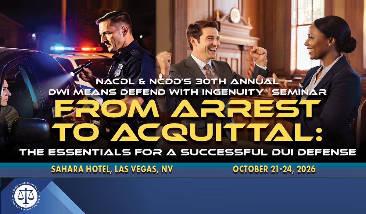 theCLEguy's tweet photo. NEXT WEEK! @NACDL and @NCDDNews' 30th Annual 
"DWI Means Defend With Ingenuity" CLE begins in
@CityOfLasVegas at the @SAHARALasVegas 

It's not too late to register! https://t.co/jjuxfUB3SW https://t.co/hSe4H2ClXI