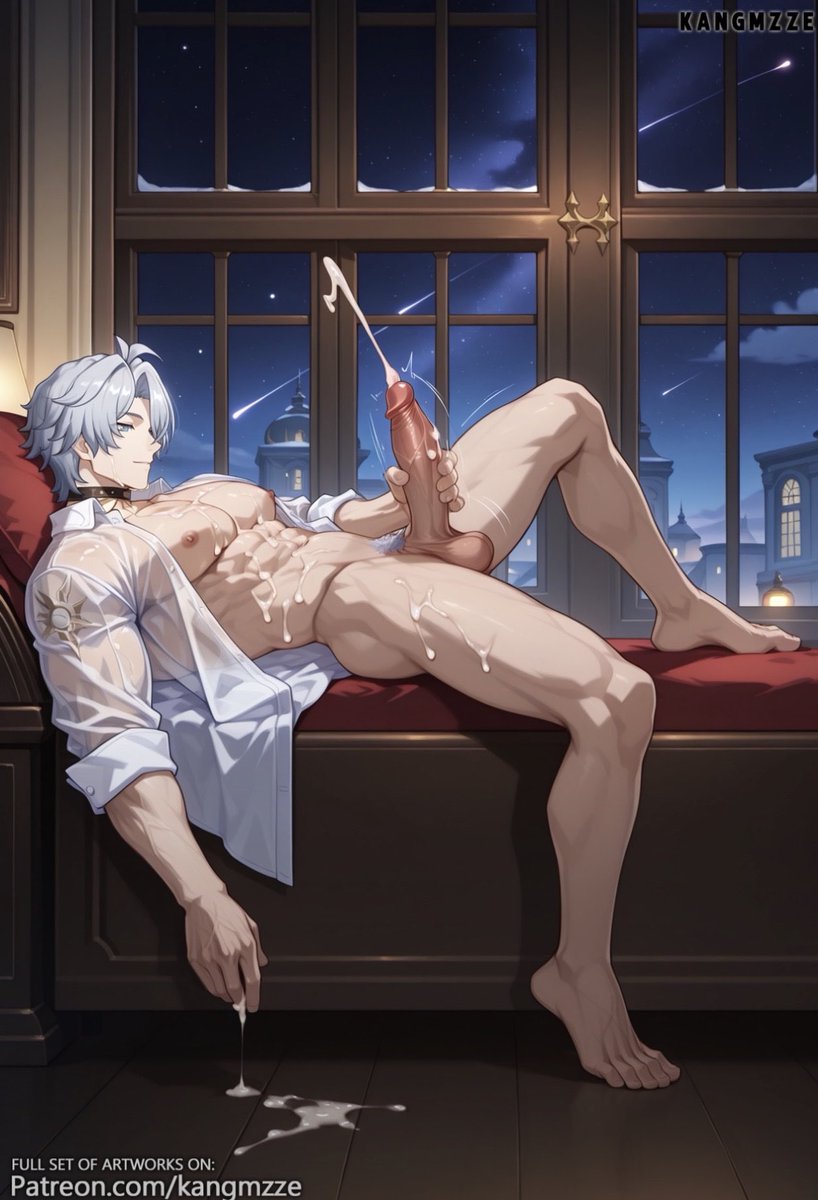 Okhemastxd's tweet photo. Phainon just wasn’t able to fall asleep today and since he had a major hard on at that moment because he was thinking of mydei he decided to jerk off leaving the door open for someone to easily see him~
#nsfwtwt 
#Gayrp https://t.co/ioOvfAy6Wq