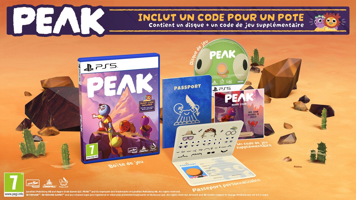 MaxEnt_FR's tweet photo. Peak gaming experience ⛰️

Grimpez avec vos amis jusqu'au sommet dans PEAK, arrivant en édition physique sur PS5 le 9 décembre ! 🤝 Inclut un code pour offrir le jeu à un pote et jouer ensemble ! 🤗

Plus d'informations : https://t.co/syMl1Kyqqc https://t.co/xu8L6bJCJu