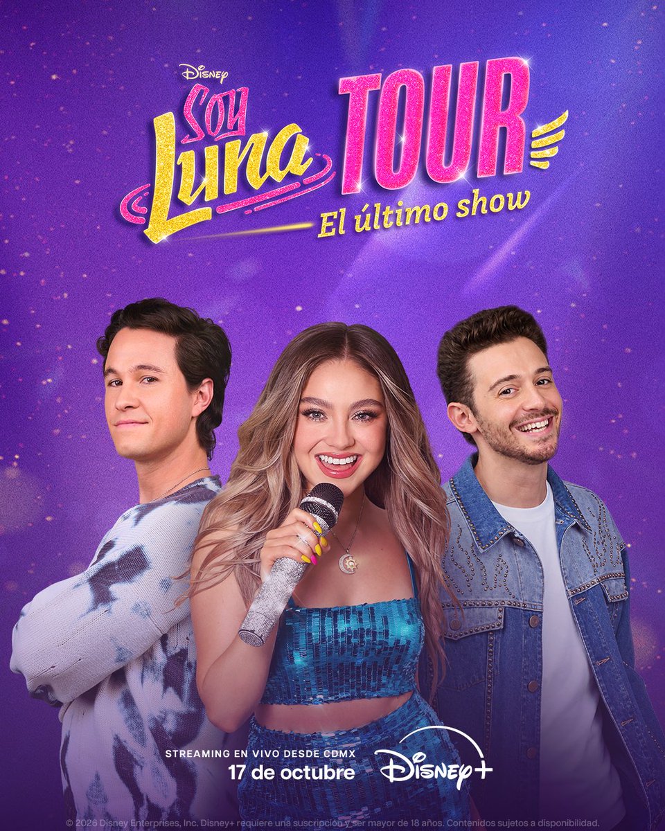 disneyplusla's tweet photo. ATENCIÓN LUNÁTICOS: ¡El show de #SoyLuna llega a #DisneyPlus! 🛼💗

Este 17 de octubre, vive en vivo toda la emoción de la Arena CDMX desde donde estés, con una transmisión para toda Latinoamérica. 🎶✨ https://t.co/XYhdr7ojD3