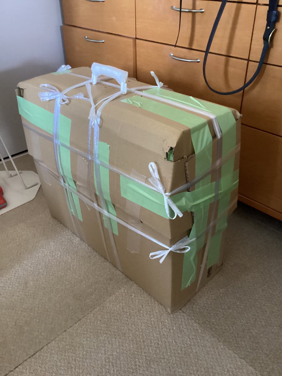 kireinakosumosu's tweet photo. PS5、でこぼこ梱包📦

さて、前回までのポストは…📮

PS5にガタが来たので買い替えたって話なんですが…旧PS5は持っていても仕方がないので、当然売りに出すことになるわけです🤑

お店に直接持ち込みできればいいのですが、結構重いしかさばるし
宅配業者さんが取りに来てくれるという某大手ショップを選びネット上で買取りのお願いをいたしました

本体やコントローラー、ケーブルの類を箱に入れて、「準備完了、ヨシ❗️」って安心したんですが、よくよく業者サイトの説明文を読んでみると「ダンボールなどを使ってご自身で梱包をしてください」という無情な一言が…
ええっ、梱包のダンボール持ってきてくれないの⁉️

寝る前になって気づきまして…
「あばばばばっ💦」って恐慌状態に💧
慌てて梱包作業ですよ😅

今更ちょうどいい大きさのダンボールを購入することは不可能だったので、家にあったダンボールを使って何とか形にしてみたのですが…あまりに不恰好すぎましたw⤵︎
(★>з<).:∵ﾌﾞﾌｫ
でも、私にはこれが精一杯なんだよ〜💦

画像を撮ってAIに見せると、隙間が空いているとか、補強が足りないとか言って、しまいには「宅配業者が持って行ってくれない可能性もある」みたいなことを言い出したのでもう焦りまくりんぐ

せめて紐が何かに引っかかって解けないようにと、ビニール袋を二重にして重ねることくらいしかできませんでした

翌日、家にやって来た佐川急便さんは「お預かりします」と言っただけで持っていってくれたけど

翌日ショップからメールが来まして、無事に着いたそう😊

何が言いたいかって言うと「急いては事を仕損じる」ってことですね😅にゃはは
※AIで袋の文字は消してあります(市指定のゴミ袋なんで)
#PS5買取り