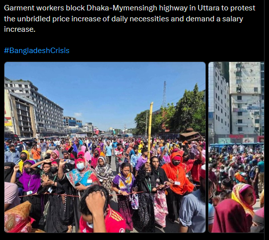 Hazal121q's tweet photo. BETRAYED WORKERS OF #BANGLADESH
The #BNP is clearly unfit to rule #Bangladesh.
What have they done for backbone of their economy?
They inherited a powerhouse function and reduced it to nothing.
The workers deserve better!
#Bangladesh deserves better!
@EmmaRincon https://t.co/pSjqWWUubV