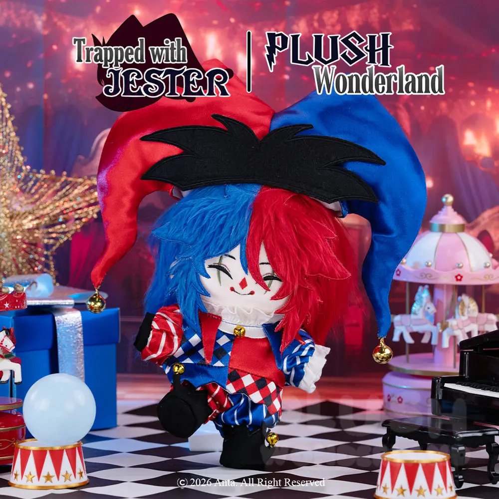 WonderlandPlush's tweet photo. U wanted a silly guy… WELL, HERE HE IS! 🃏🙂🔪  

✨20CM IN STOCK NOW &amp; 10CM PRESALE IS LIVE 
#trappedwithjester #trapped_with_jester #jester #game #plush https://t.co/HGgkzlUBYD