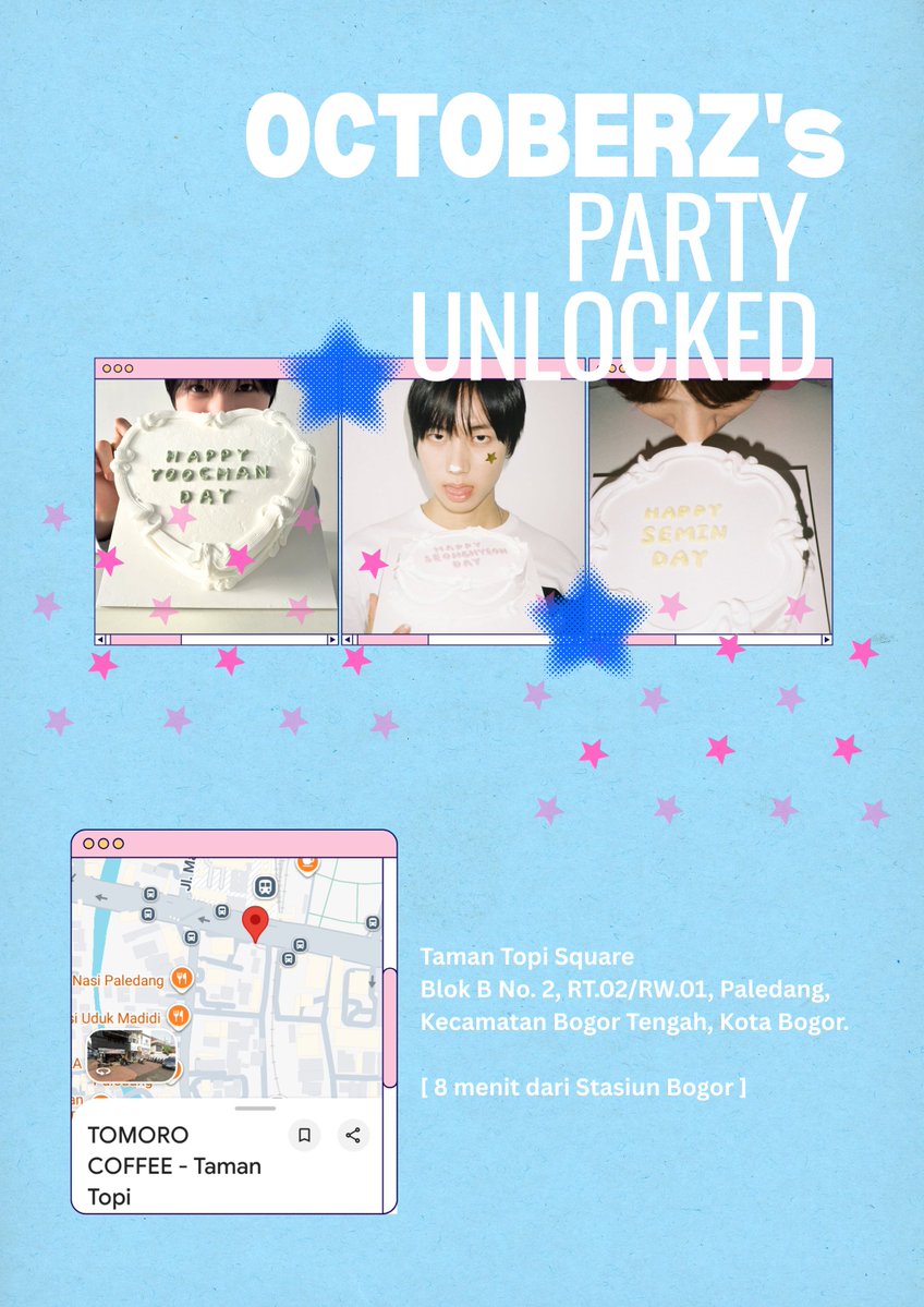 ilike0nigiri's tweet photo. 𝙊𝘾𝙏𝙊𝘽𝙀𝙍𝙕'𝙨 𝙋𝘼𝙍𝙏𝙔 𝙐𝙉𝙇𝙊𝘾𝙆𝙀𝘿 

Hi WITHID! 
Let's celebrate our OCTOBERZ's birthday together 🥳🎂 

📍 : Tomoro Coffee, Taman Topi Bogor
🗓️ : Sunday, 25 October 2026
⏰: 13.30 - 16.30

RSVP Period: — until 22 October 2026
https://t.co/EXLZ4qyRhw https://t.co/yYaLZawE1u