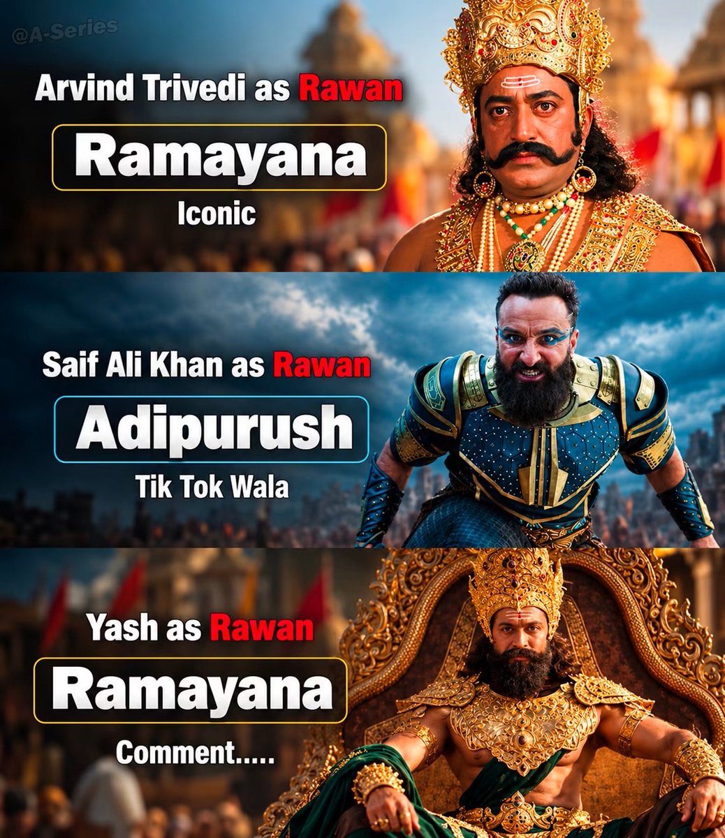 Recapverse1's tweet photo. What’s your thoughts on!

#ramayana #adipurush #ram #sita #hanuman #ramanandsagarramayana #prabhas #yash #ravan #saifalikhan https://t.co/9Wqq8hHlgV