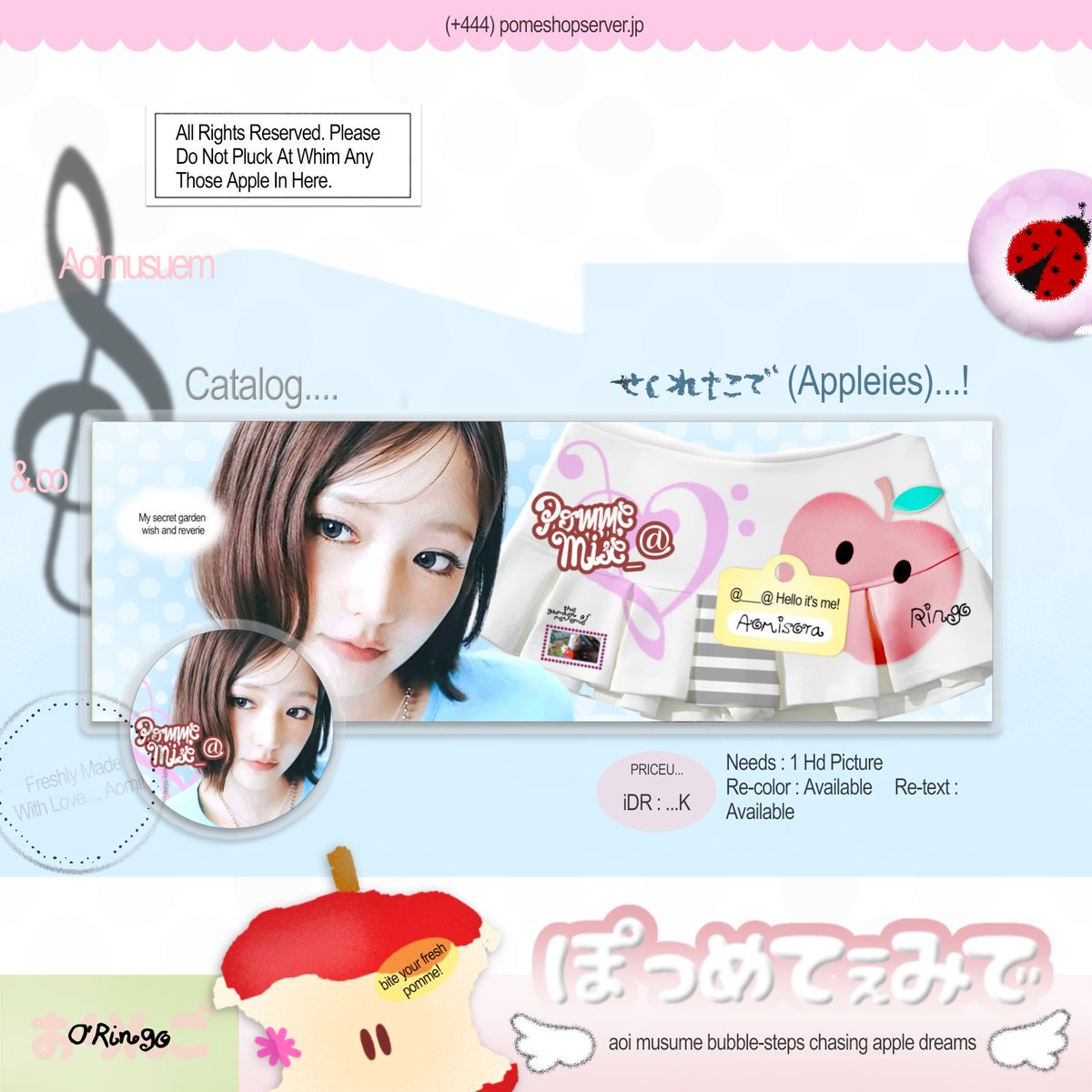 pommemise's tweet photo. 🍎 halooo, little pommeurs! kebun apelku akhirnya punya katalog-katalog baru! setiap dukungan kalian bakal sangat berarti dan highly appreciated! ♡

yuk, bantu kebun kecil ini tumbuh dengan ospek, kalau ada yang kurang aman, feel free to knock my dm, yaa! ♥

[#zonauang] https://t.co/KCw0xAAssi