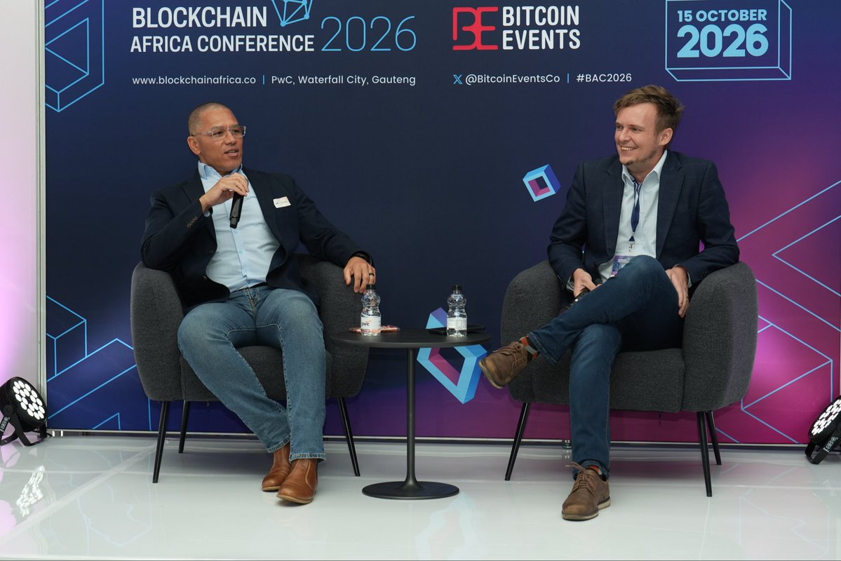 BitcoinEventsCo's tweet photo. Fireside live: Monetising the Surplus: Bitcoin Mining as Grid Infrastructure for SA.

Eskom’s surplus renewable power + Bitcoin mining as a switchable load = a real demand-response proposal on the table right now. Stafford Masie &amp; Carel de Jager, break it down for us. #BAC2026 https://t.co/l1JPTpaSd6