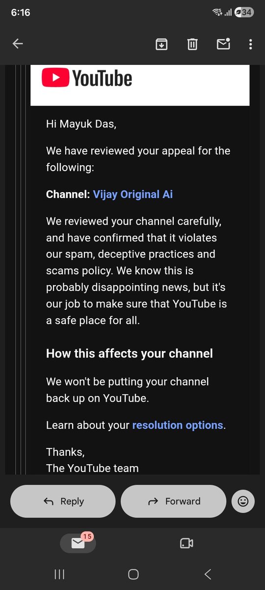 Vijayl7r's tweet photo. My YouTube Channel Was Terminated by Mistake
@TeamYouTube https://t.co/LkV8rt9h5I