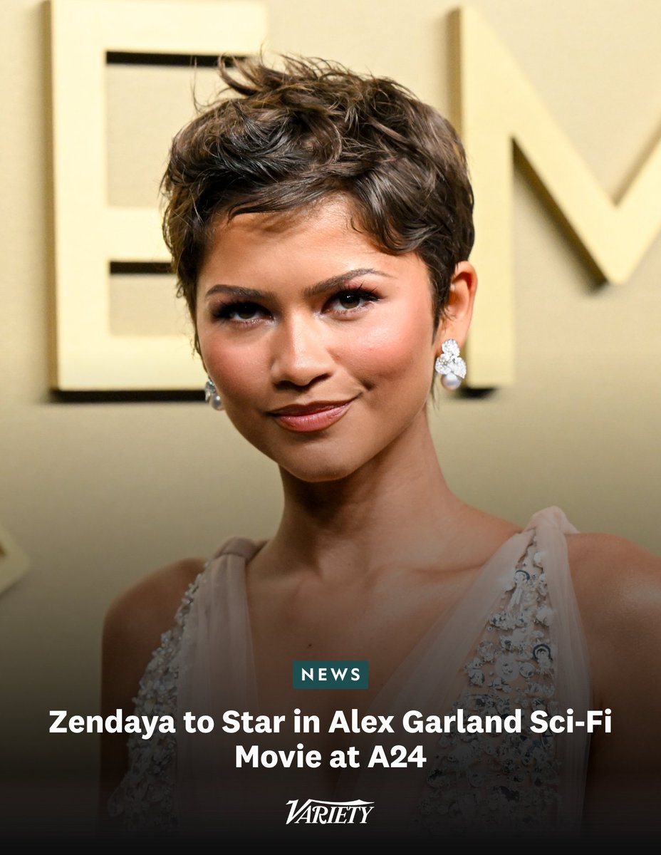 Variety's tweet photo. Zendaya is set to star in a new sci-fi movie from writer and director Alex Garland ("Civil War," "Ex Machina").

Plot details are being kept under wraps, but the feature is set to shoot in 2027.

https://t.co/2nnxwXuWvi https://t.co/i9tpl6jsNw