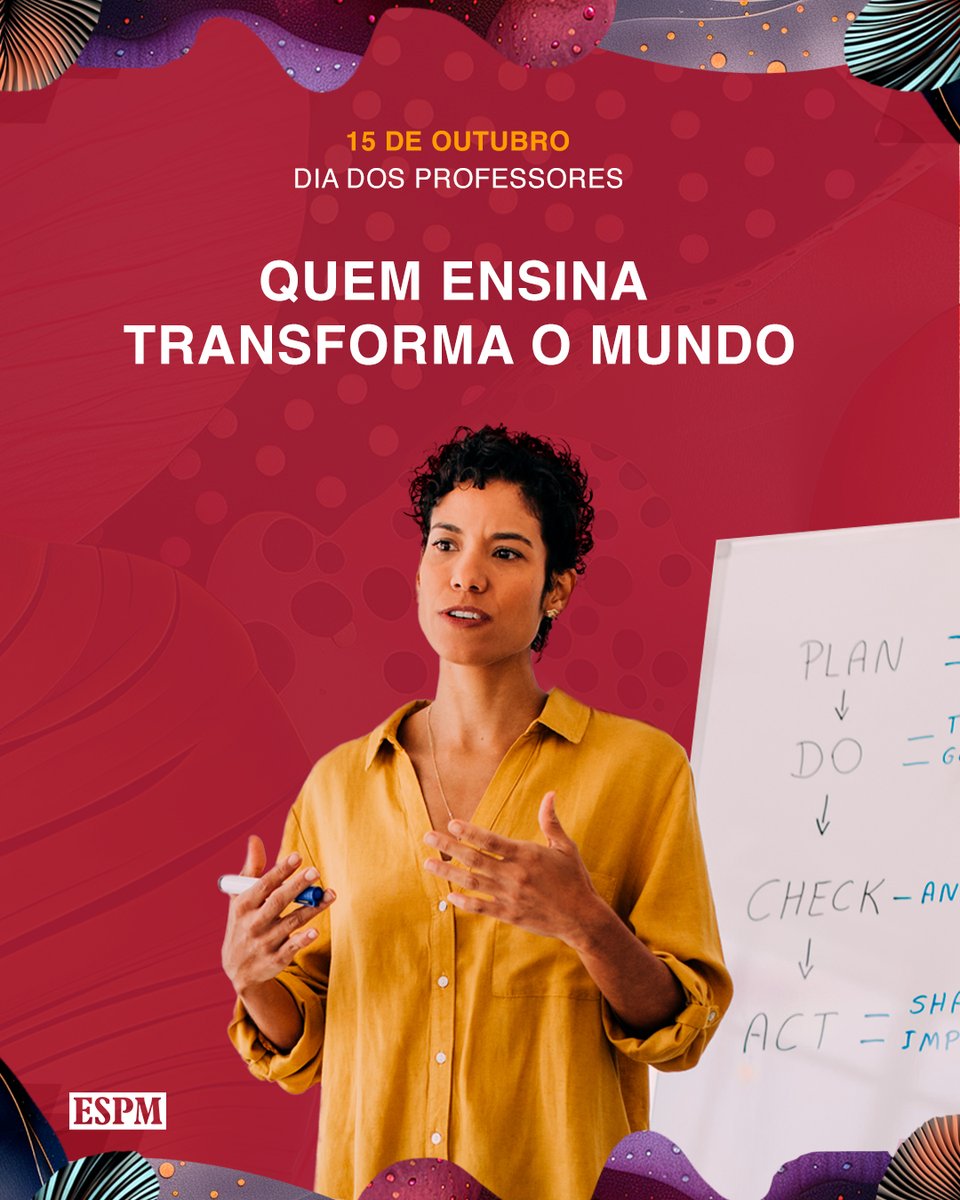espm's tweet photo. Hoje é Dia dos Professores e a ESPM aproveita a data para agradecer a quem faz da educação um caminho de transformação.

Nossos professores e professoras unem teoria e prática, trazem a vivência do mercado para a sala de aula e ajudam nossos estudantes a se desenvolverem! https://t.co/gVXxz3M4j8