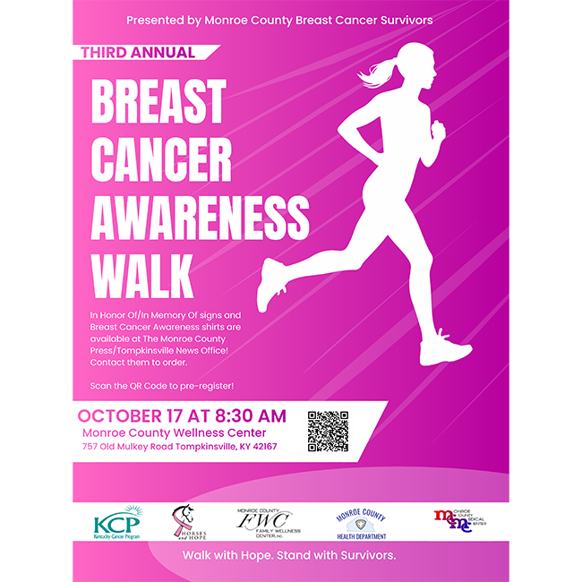 KyCancerProgram's tweet photo. Have you registered?

Join us on Saturday, October 17 for Breast Cancer Awareness Walk in honor of/in memory of.

Scan the QR Code to pre-register.

Walk with Hope. Stand with Survivors. https://t.co/yRhrMN05qd