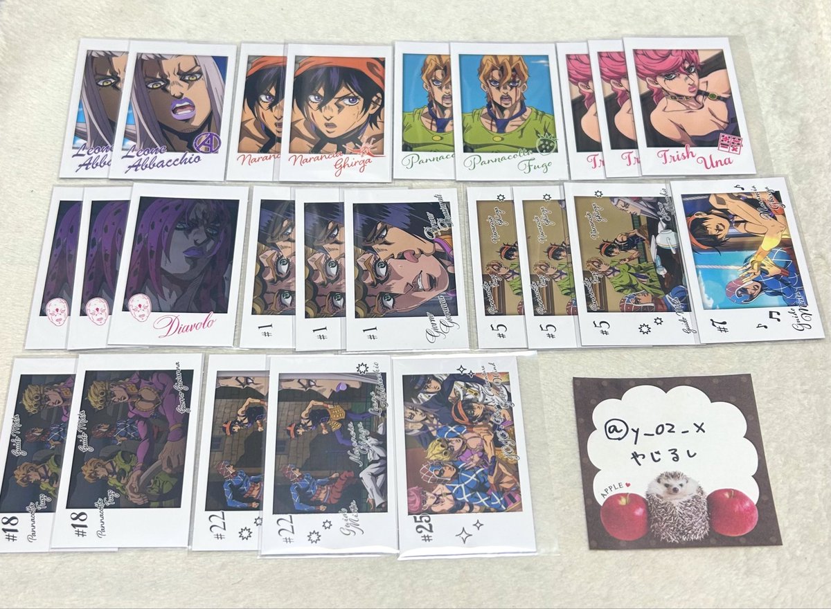 y_02_x's tweet photo. 【交換】ジョジョの奇妙な冒険 
キャラポトレ 黄金の風 

譲/1~2枚目
求/3枚目  赤>>青

郵送
纏めての方優先
お声掛け中のものもあります

検索からでもお気軽にお声掛けください。 https://t.co/bB37acf5Px