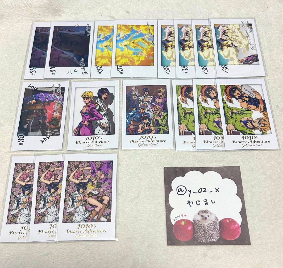 y_02_x's tweet photo. 【交換】ジョジョの奇妙な冒険 
キャラポトレ 黄金の風 

譲/1~2枚目
求/3枚目  赤>>青

郵送
纏めての方優先
お声掛け中のものもあります

検索からでもお気軽にお声掛けください。 https://t.co/bB37acf5Px
