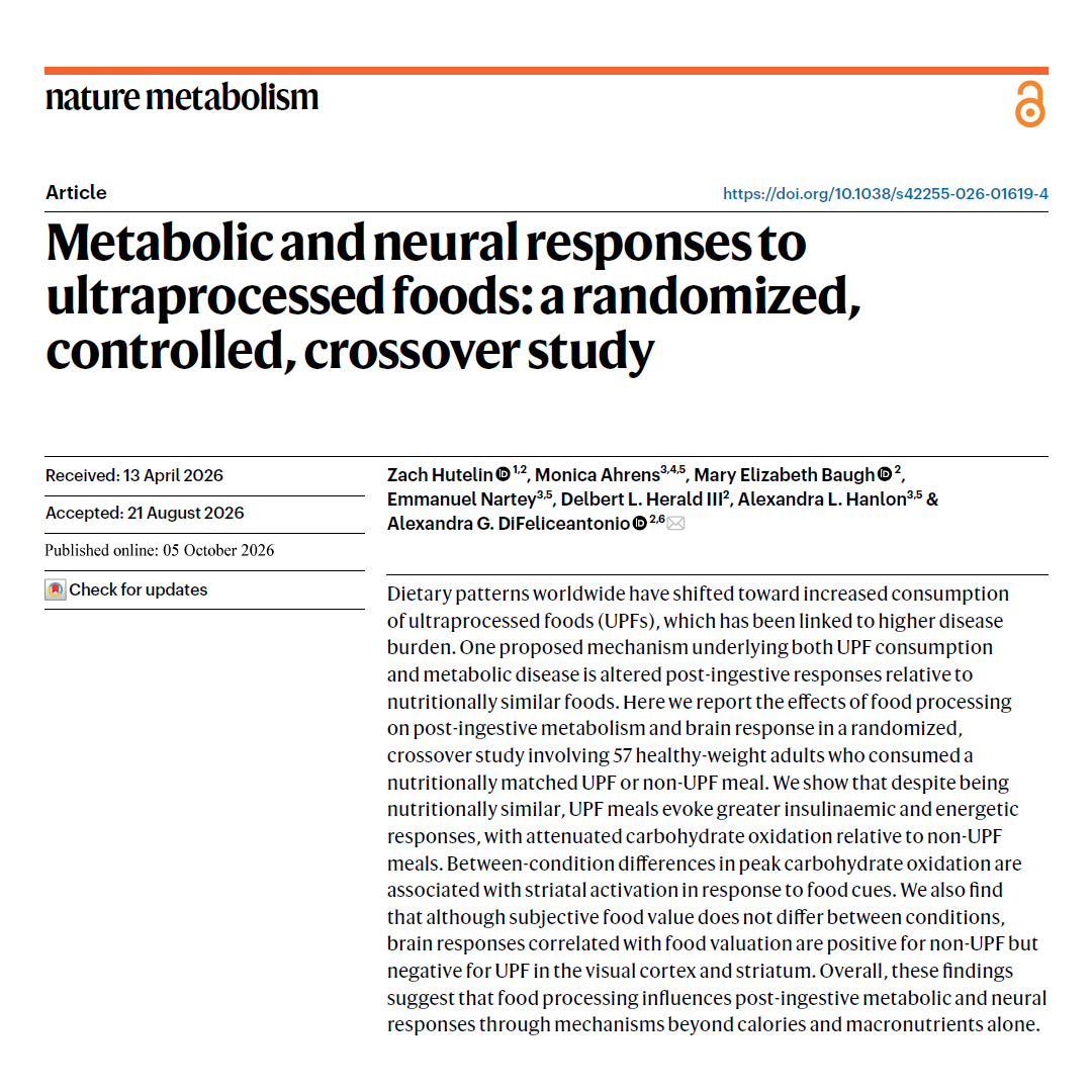 _atanas_'s tweet photo. An ultraprocessed meal produced greater insulin responses than a nutritionally matched non-ultraprocessed meal in healthy-weight adults. https://t.co/MW8jBk8m4M