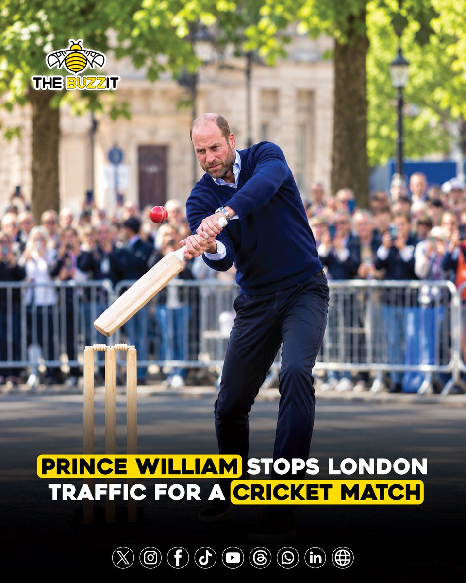 TheBuzzitGlobal's tweet photo. " Prince William Stops London Traffic for a Cricket Match "

#PrinceWilliam #RoyalFamily #StreetCricket #Cricket #London #RoyalNews #UKNews #ViralMoment #TrendingNow #Sports

@TheBuzzItLive  @TheBuzzitGlobal 
#TheBuzzitLive #TheBuzzitGlobal #TheBuzzit #Buzzit https://t.co/yBBSqD5rhK