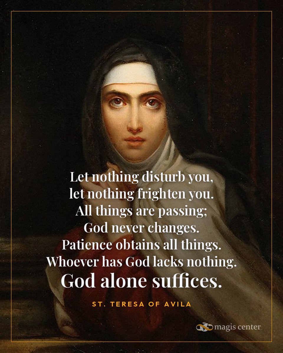 MagisCenter's tweet photo. Happy feast day of St. Teresa of Avila!

#catholic https://t.co/TnvPNNh0py