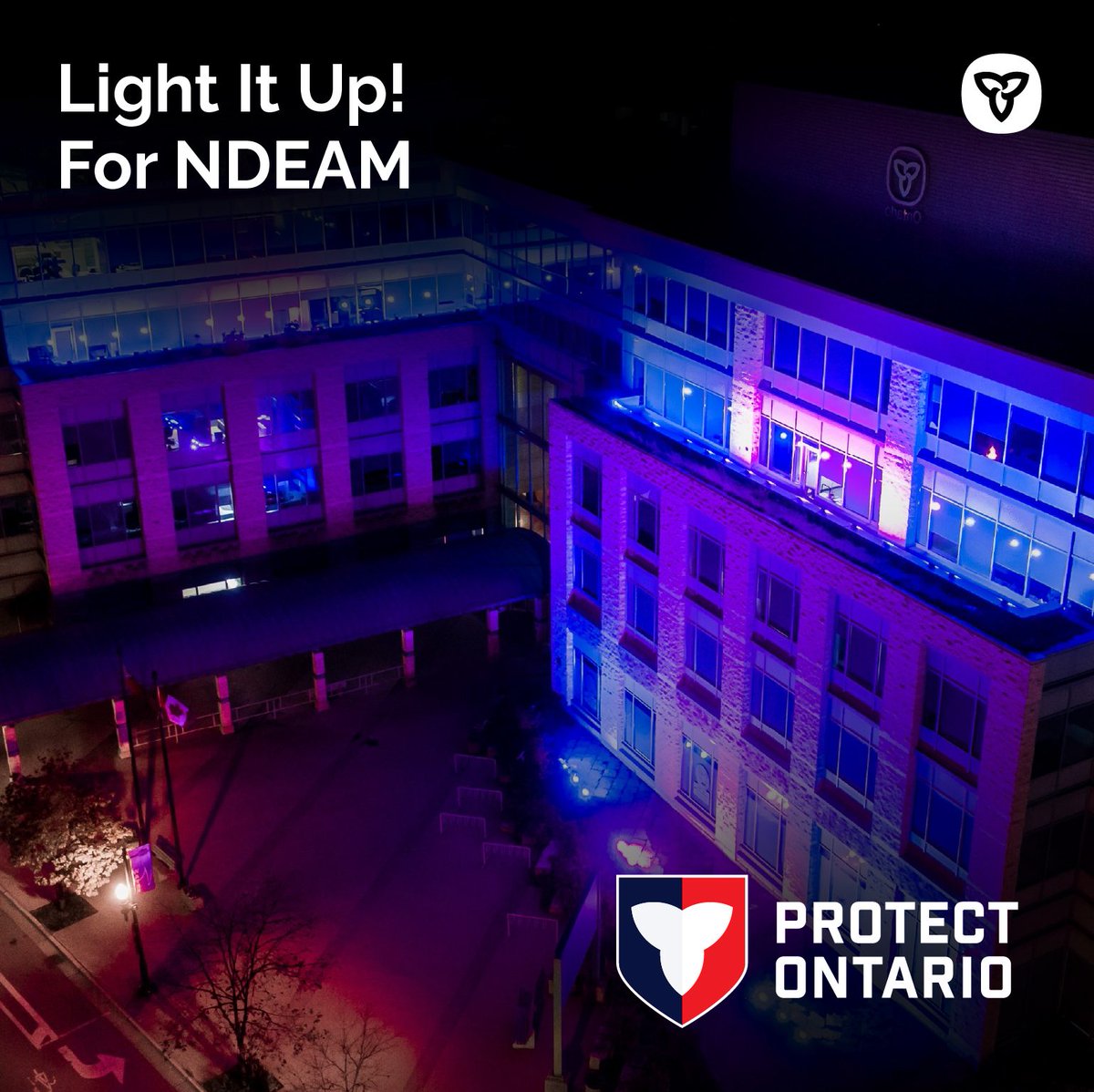ONAccessibility's tweet photo. Light it Up! For #NDEAM2026💡💜

Tonight, several @ONgov buildings will be lit up in blue and purple to spotlight the importance of disability inclusion in hiring, employment and businesses in Ontario.

https://t.co/NGbTM7lMxe

#LightItUpForNDEAM https://t.co/ufSjH8IkW7
