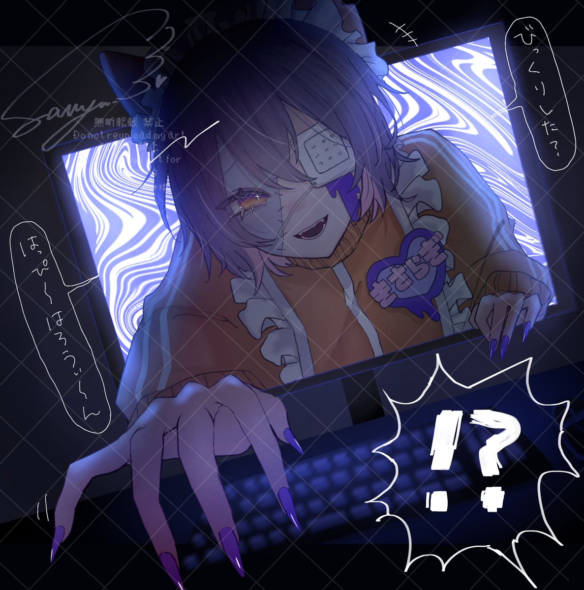 suzuha_samyu's tweet photo. 【 お仕事 】

菰狐きさらぎ様 10月のサブスク依頼で描かせていただきました！！

今月は『狐耳ゾンビジャージメイド』と盛り盛りなテーマです❣️
可愛さと少し不気味な雰囲気がｷｭｰﾄ🫶🫶🫶

#さみゅの自由帳 https://t.co/bsUhTAU3cn