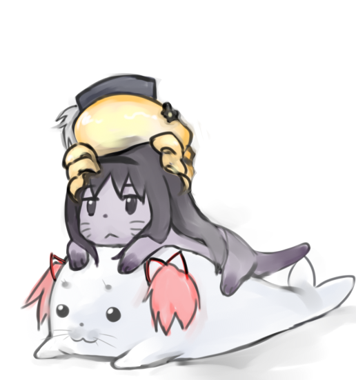 homuffinz's tweet photo. Fun fact: Before Hogmura was a thing, there was already an animal version of Homura that took over the fandom: Homurakko (Homu-otter).
There was actually one for each of the girls! Homu and Madoka's were the most popular.

Credits:
2. @tamtamton
3. @yop_original
4. @ajaku_ktkn https://t.co/s0ncoMIxx9