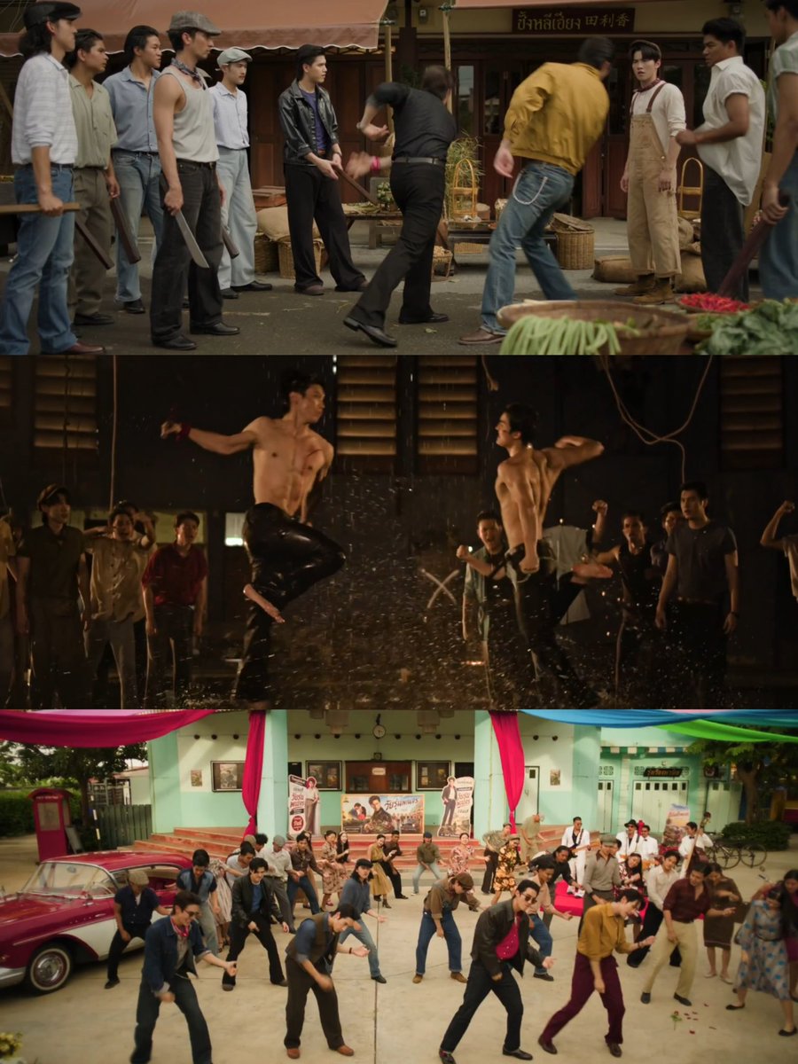 tymccartlister's tweet photo. ชอบจัง พอได้เลนส์ที่มันคมมาก แม้กระทั่งซีนที่ต้องเก็บหมดยังชัดขนาดนี้ แล้วก็อยากชื่นชมการ Color Grading ด้วย สำหรับนี่ไม่แน่ใจ แต่รู้สึกว่า พอทีม Costume Design กับทีม Props ใส่เรื่องสีที่ค่อนข้างโดดเข้าไป มันเลยสามารถดึงอารมณ์ ดึงเรื่องราวจากโทนสีนั้น ๆ ได้อีก มันยิ่งเพิ่มความสวยงามขึ้น ยิ่ง Grading ยิ่งดี นับถือทุกฝ่าย แม้วัฒนธรรมการแต่งกายของสมัยนั้นอาจจะเป็นแบบนี้อยู่แล้ว แต่รับรู้เลยได้ว่า มันเป็นงานละเอียด และต้องใส่ใจมาก เรื่องงานภาพที่ออกมานี่ชอบมากจริง ๆ

FORCEBOOK LAG TRAILER
#LoversAndGangsters