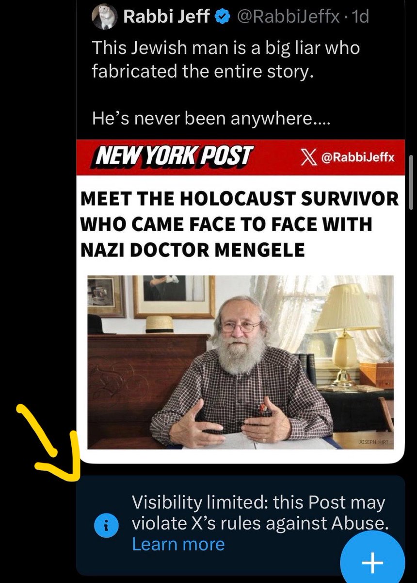 RabbiJeffx's tweet photo. OMG!!! INSANE

𝗫 𝗝𝗨𝗦𝗧 𝗟𝗔𝗕𝗘𝗟𝗘𝗗 𝗠𝗬 𝗣𝗢𝗦𝗧 𝗔𝗦 𝗛𝗔𝗧𝗘 𝗦𝗣𝗘𝗘𝗖𝗛 for using Grok to expose a Jewish man’s fabricated 𝗛𝗢𝗟𝗢𝗖𝗔𝗨𝗦𝗧 𝗦𝗨𝗥𝗩𝗜𝗩𝗢𝗥 𝗦𝗧𝗢𝗥𝗬.

𝗦𝗜𝗡𝗖𝗘 𝗪𝗛𝗘𝗡 𝗜𝗦 𝗘𝗫𝗣𝗢𝗦𝗜𝗡𝗚 𝗔 𝗙𝗔𝗞𝗘 𝗦𝗧𝗢𝗥𝗬 𝗛𝗔𝗧𝗘 𝗦𝗣𝗘𝗘𝗖𝗛? https://t.co/4lUTNE85WA