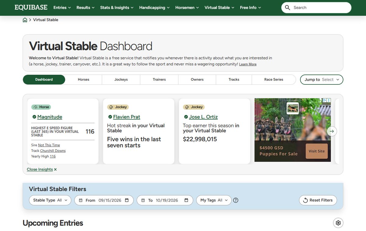 Equibase's tweet photo. The new https://t.co/zJQIfNt7dL continues to take shape! 🖥️📱

A lot has happened behind the scenes recently, and we're excited to share some of the latest updates to the new site!

Along with past rollouts here's what's now available in the beta:
✅ Full homepage and site navigation
✅ Virtual Stable (read only)
✅ Leaders Lists
✅ Horsemen's Section
✅ GPS Charts
✅ And more!

A HUGE thank you to everyone who has joined our beta testing group and shared feedback! Your input is helping us improve the site and build a better experience for everyone who uses Equibase. 

Haven't signed up to be a beta tester yet? We'd love to hear from you! Sign up to explore the new https://t.co/zJQIfNt7dL and share your feedback as we continue to build the site.

Join the beta testing group ⬇️
https://t.co/xJncdudJUJ

Please send all comments and feedback to beta@equibase.com 📝

*The beta site including all data is still actively being worked on and may not be 100% comparable to the current https://t.co/zJQIfNt7dL at this time*