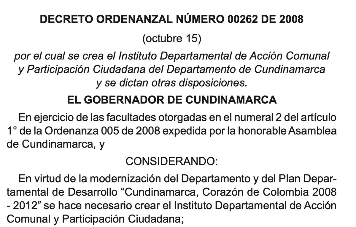 ipybac's tweet photo. Desde el 15 de octubre de 2008, Cundinamarca cuenta con IDACO. Su creación se formalizó mediante el Decreto Ordenanzal 0262, dando paso a una entidad dedicada a fortalecer las organizaciones comunales y su contribución a la transformación de los territorios. #IDACO18Años https://t.co/Anrbd0PBGe