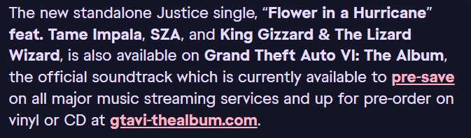 Miitch's tweet photo. The new song from the GTA 6 launch trailer will also be available in the album https://t.co/v9V0joJocP