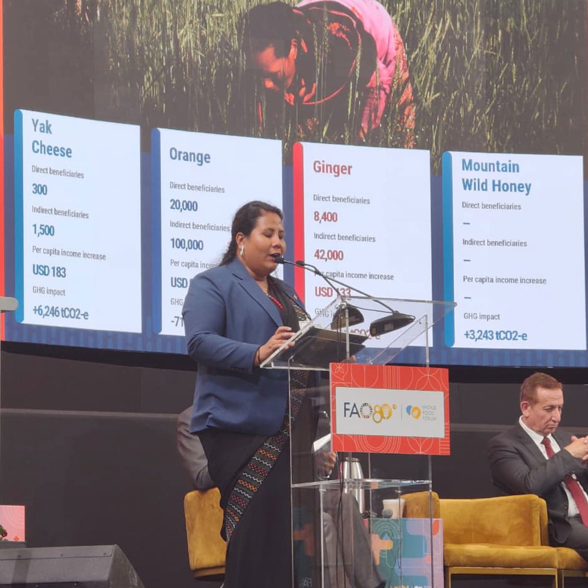FAONepal's tweet photo. Nepal brought its agrifood investment opportunities to the global stage at #WorldFoodForum!
Hon. Minister Gita Chaudhary presented Nepal’s Hand-in-Hand pitch, highlighting high-value crops, mountain products & aquaculture to build climate-resilient value chains.
#HIH #FAONepal https://t.co/hBblX4E6g8
