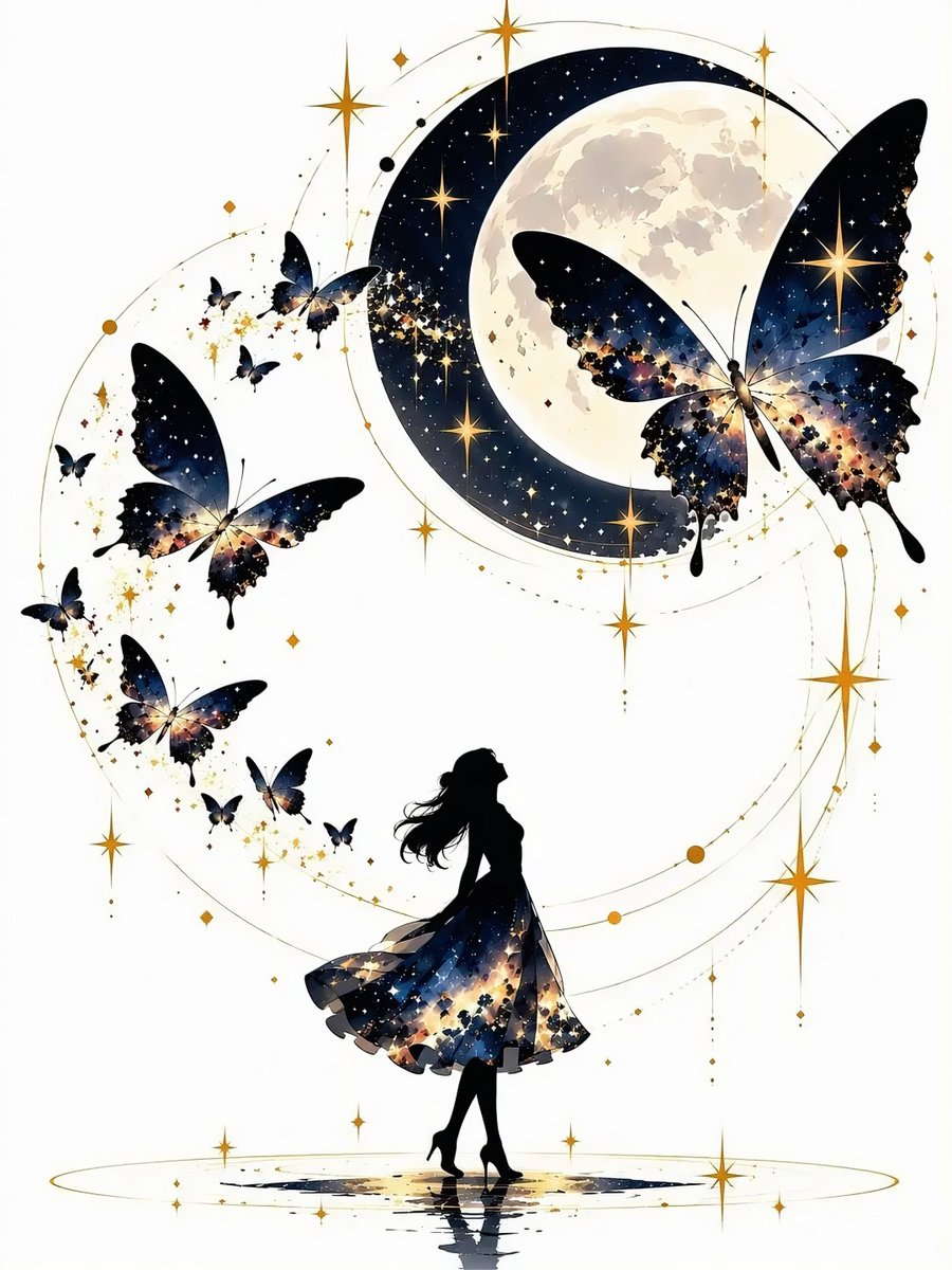 Runa_AI_Art's tweet photo. Title : STARDUST WALTZ 
       星屑のワルツ https://t.co/y6eLDwgiOL