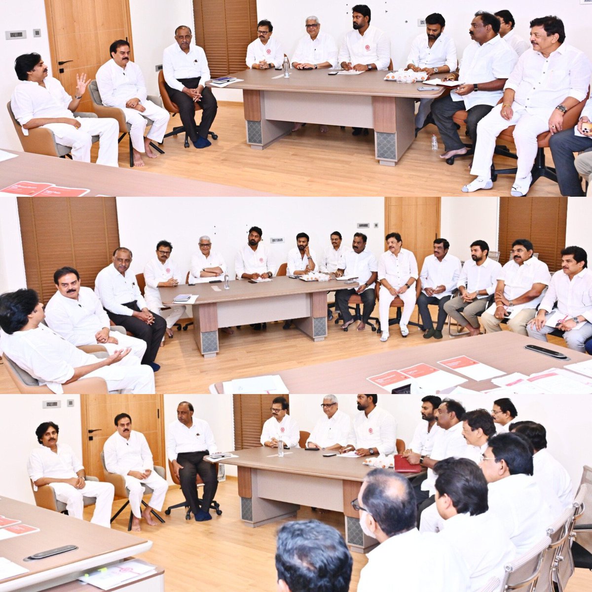 SURENDRAPILLEL1's tweet photo. మంగళగిరి కార్యాలయంలో స్థానిక సంస్థల ఎన్నికలలో అనుసరించాల్సిన విధి విధానాలపై పవన్ కళ్యాణ్ గారు కమిటీల సభ్యులతో చర్చించారు ❤️🙏 https://t.co/zO6vSdKWuN