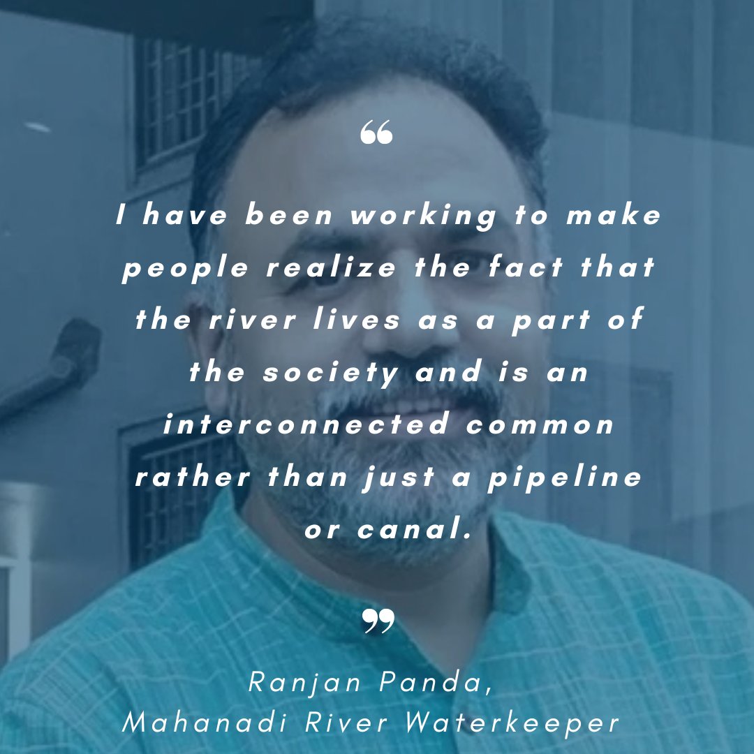 Waterkeeper's tweet photo. Ranjan Panda is the Mahanadi River Waterkeeper in India.  He has spent his entire career protecting water and rightfully earning his "Waterman" nickname.  Learn more about Ranjan and his work here: https://t.co/QJXegyuo8S https://t.co/JBkKFDOdHm