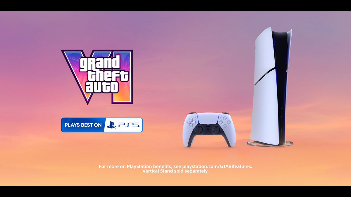 NotiPlay_'s tweet photo. Rockstar Games está promocionando GTA 6 como si fuera un exclusivo de PS5.

No hay ni una sola mención a Xbox por ningún lado. Sony ha invertido muchísimo en esta campaña de marketing. https://t.co/cSG1Er8yMc