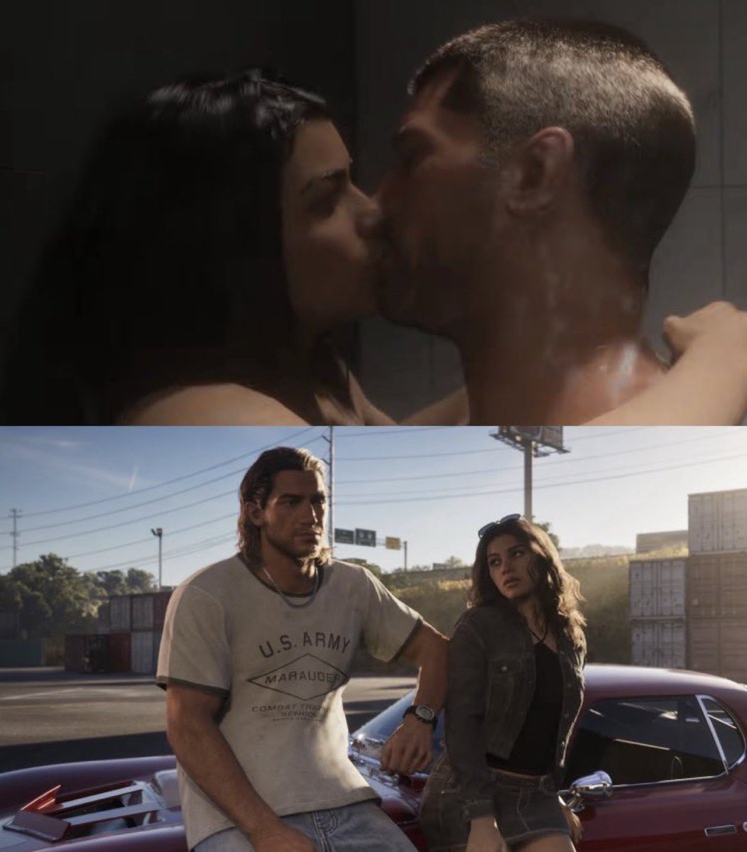 SilverGeek2's tweet photo. Nuevo aspecto de Jason y Lucia en GTA 6.

Los 2 personajes tienen una historia romántica opcional donde el jugador puede decidir mantener su relación yendo de compras, visitando peluquerías y cometiendo robos juntos. https://t.co/QwjMyyZzQy