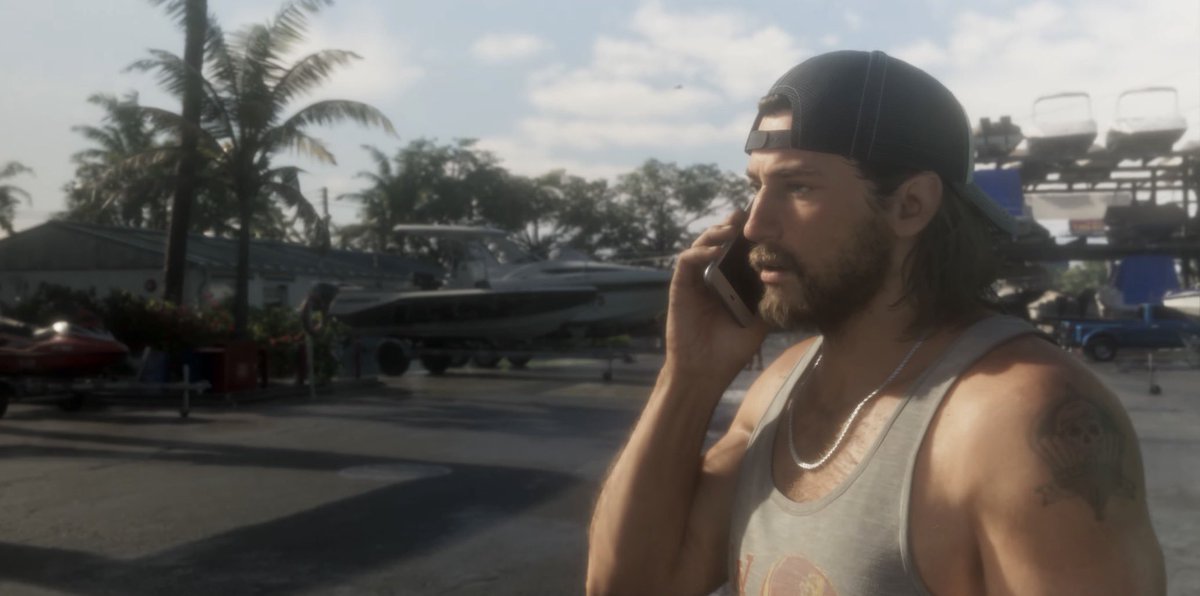 SynthPotato's tweet photo. Cannot believe this is entirely shot on base PS5, This launch trailer is CRAZY.

The game looks ridiculously beautiful and I am so glad we finally got a focus on Jason in a trailer, It seems like there are army flashbacks which is going to be SICK. CAN'T BELIEVE WE ARE A MONTH AWAY!