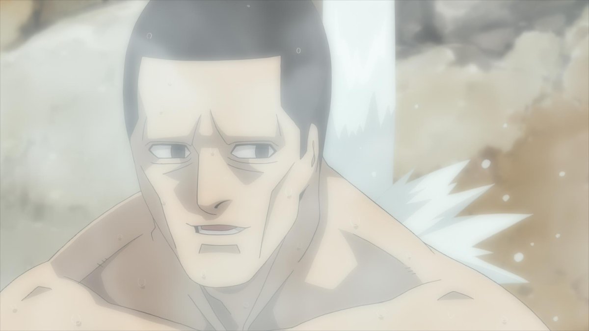 kamuy_anime's tweet photo. 【BS11にて23:30～放送ッ!!】
TVアニメ『#ゴールデンカムイ』
第三十九話「硫黄のにおい」

舞台は第七師団御用達の登別温泉♨️
二階堂、宇佐美、菊田、有古――
強者たちが集結ッ!!

温泉地で巻き起こる騒動に
是非ご注目くださいッ!! https://t.co/yMHgvsSha4