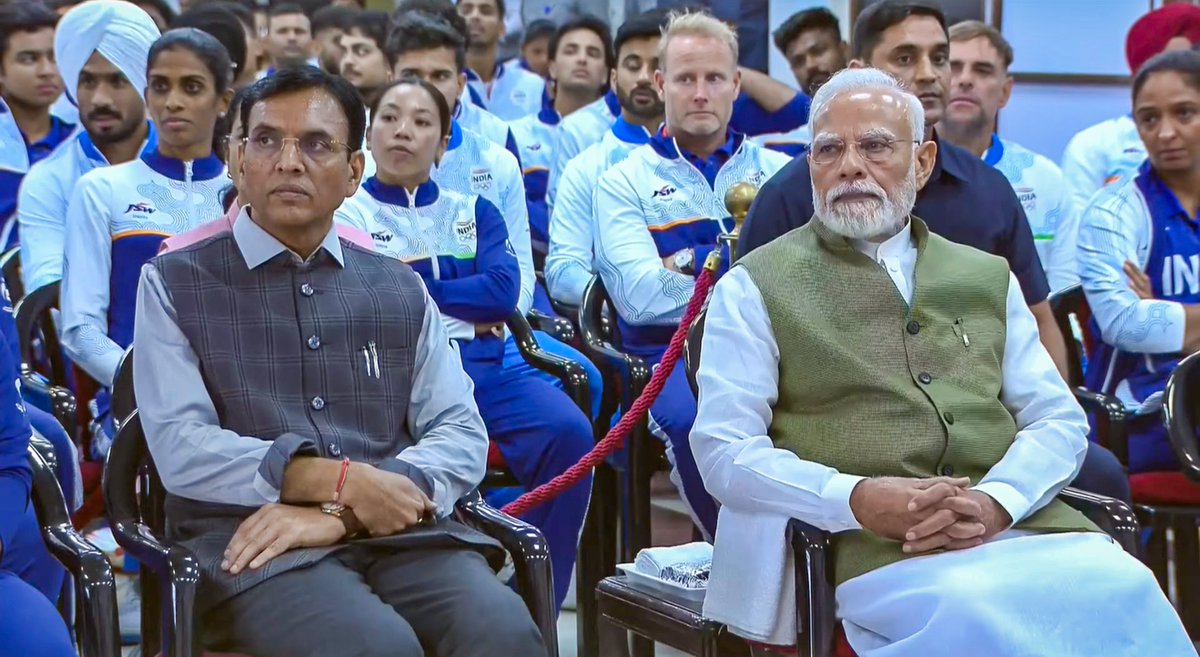 timesofindia's tweet photo. #InPics | Prime Minister Narendra Modi greets Asian Games 2026 medal winners and athletes during an interaction program at Major Dhyan Chand National Stadium, in New Delhi.
More details🔗 https://t.co/3uLfWK1rhn
Catch every update on the TOI App 👉 https://t.co/ogFaRsUKyn
#PMModi #NarendraModi #AsianGames #TeamIndia #ShreyasIyer #IndianCricket #MensCricket #WomensCricket