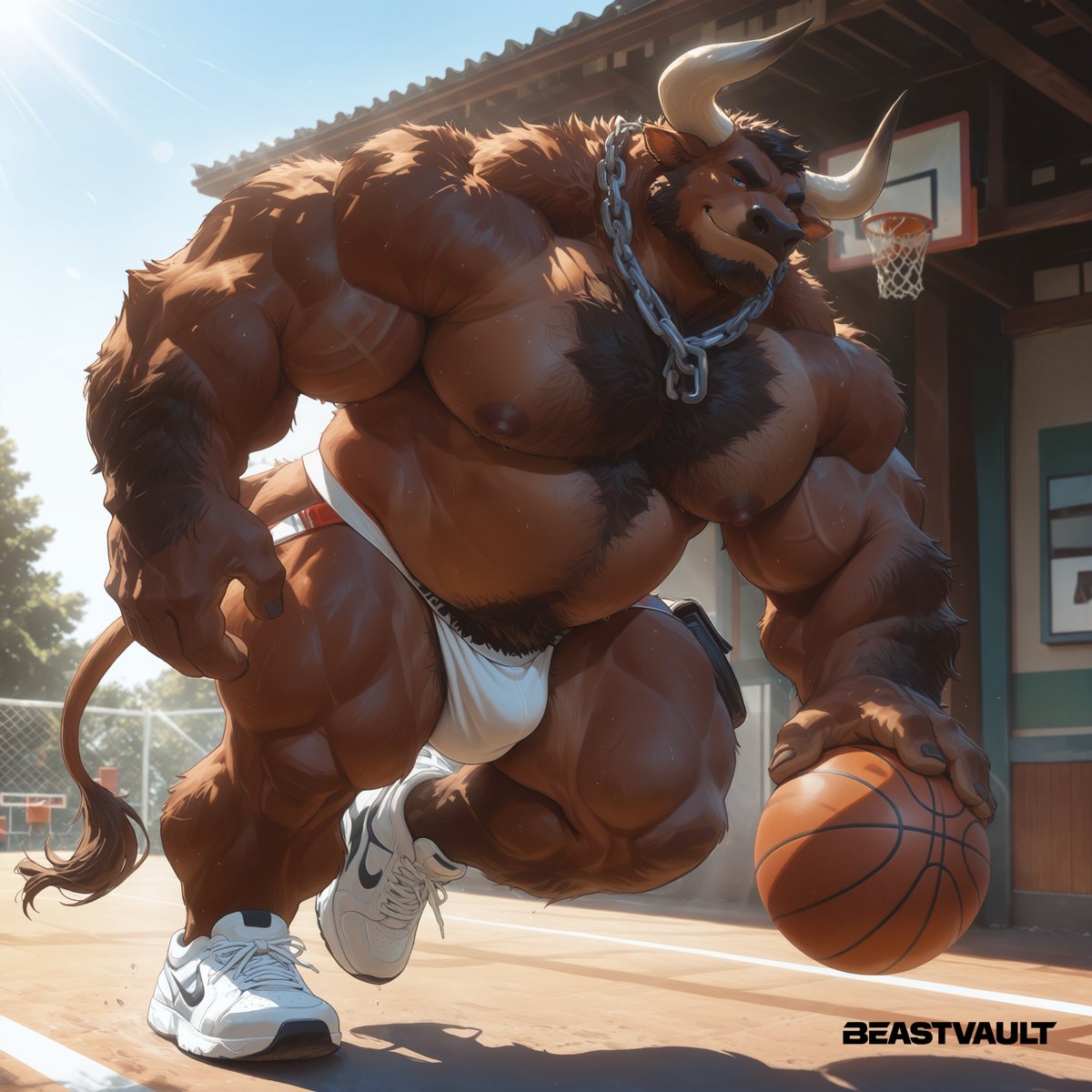 _BeastVault's tweet photo. 🐂💪 "Come on, boys! You can do better than that!" 🔥

This bull coach is putting his students through a tough training session today. No excuses, no shortcuts... just hard work and plenty of sweat! 😏🔥

https://t.co/PJxmxszkDZ

#Bull #Coach #FurryArt #AIArt #Anthro https://t.co/QKqmQxvjmr
