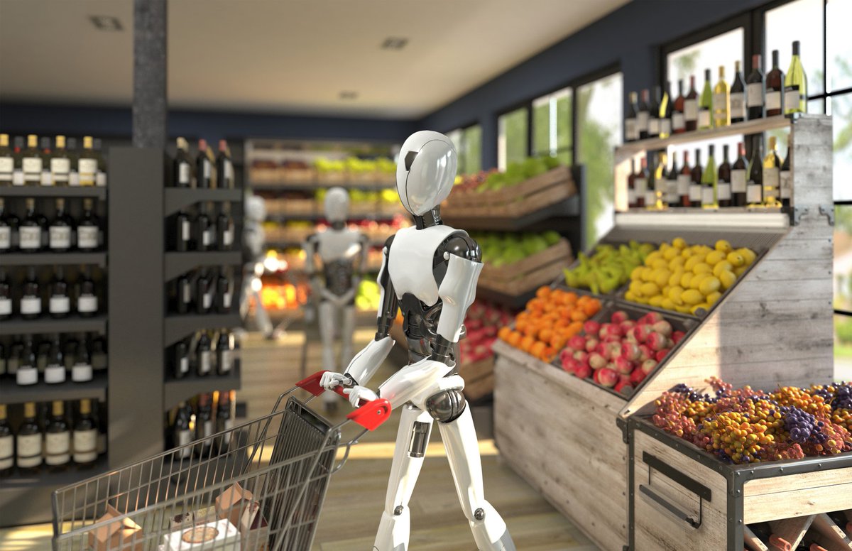 DigitalEU's tweet photo. AI is moving from screens into the physical world.

In Denmark, humanoid robots are being trained through virtual reality to perform supermarket tasks independently, offering a glimpse of how AI could transform everyday workplaces.

#WeekendRead: https://t.co/nwSMrPo9sN https://t.co/eWFq1PLbX6