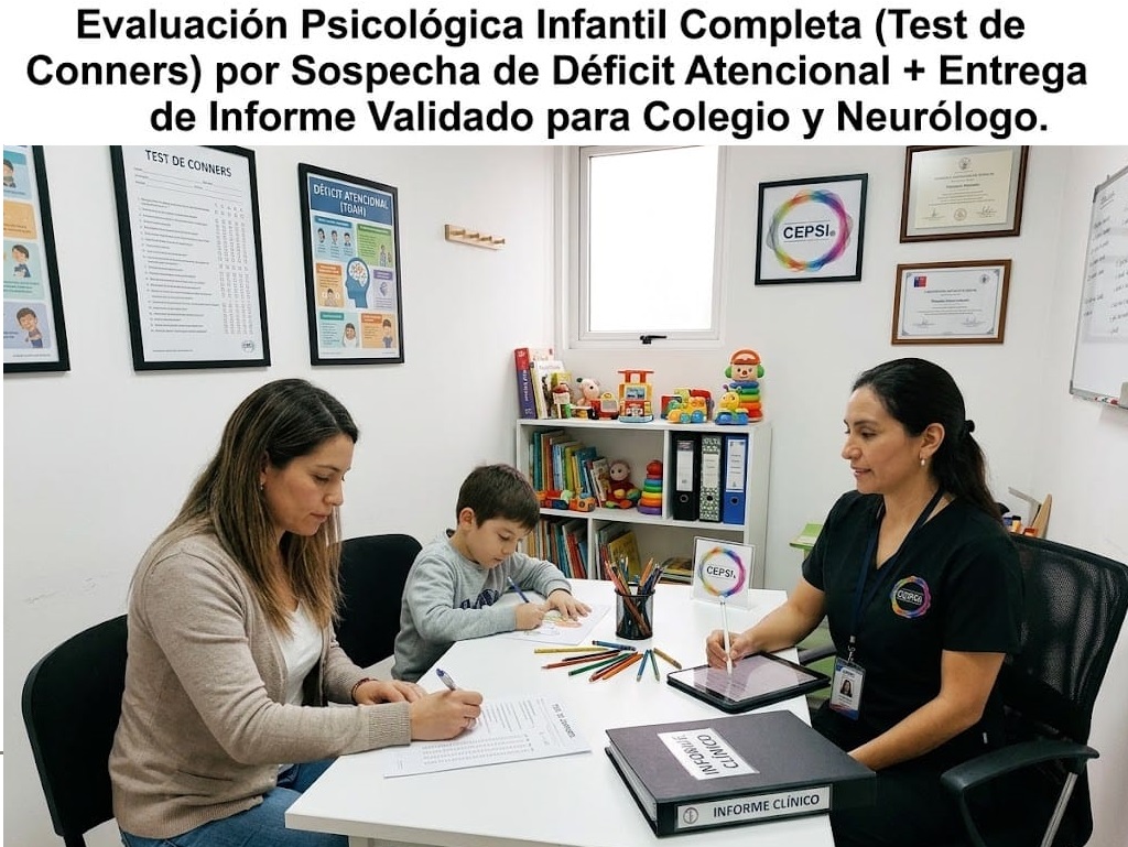 CEPSIONLINE's tweet photo. Evaluación Psicológica Infantil Completa (Test de Conners) por Sospecha de Déficit Atencional + Entrega de Informe Validado para Colegio y Neurólogo.
🔗https://t.co/SYxeYqZLEF
#DeficitAtencionalChile #TestDeConners #ProgramaPIE #TDAHChile #PsicologiaInfantilChile https://t.co/tJbBhHKQsD