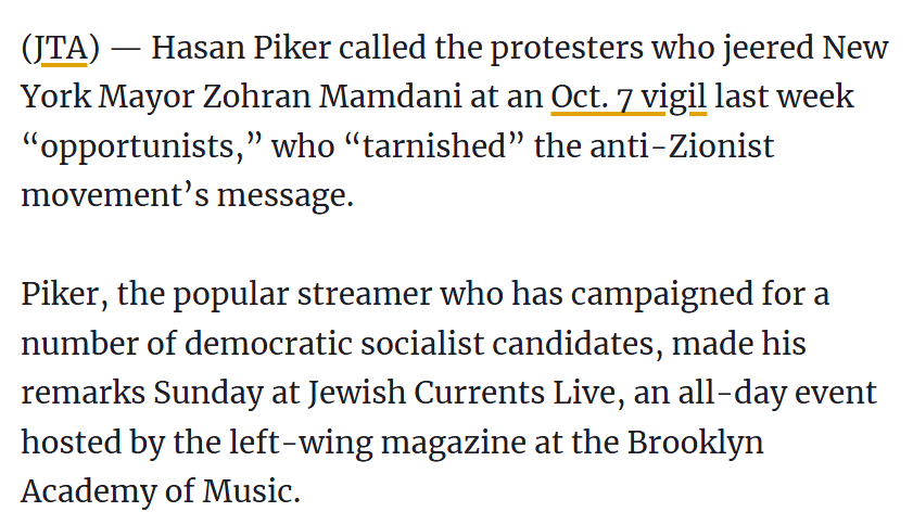 georgeofpatmos's tweet photo. Hasan Piker attended a Jewish Zionist event, headlined by Zionist Brad Lander.

There he denounced 'opportunists' for protesting Mamdani's attendance of a Zionist propaganda vigil.

Piker said nothing about Lander, who invested NYC public funds into Israeli arms companies. https://t.co/TnXjdXqUW4
