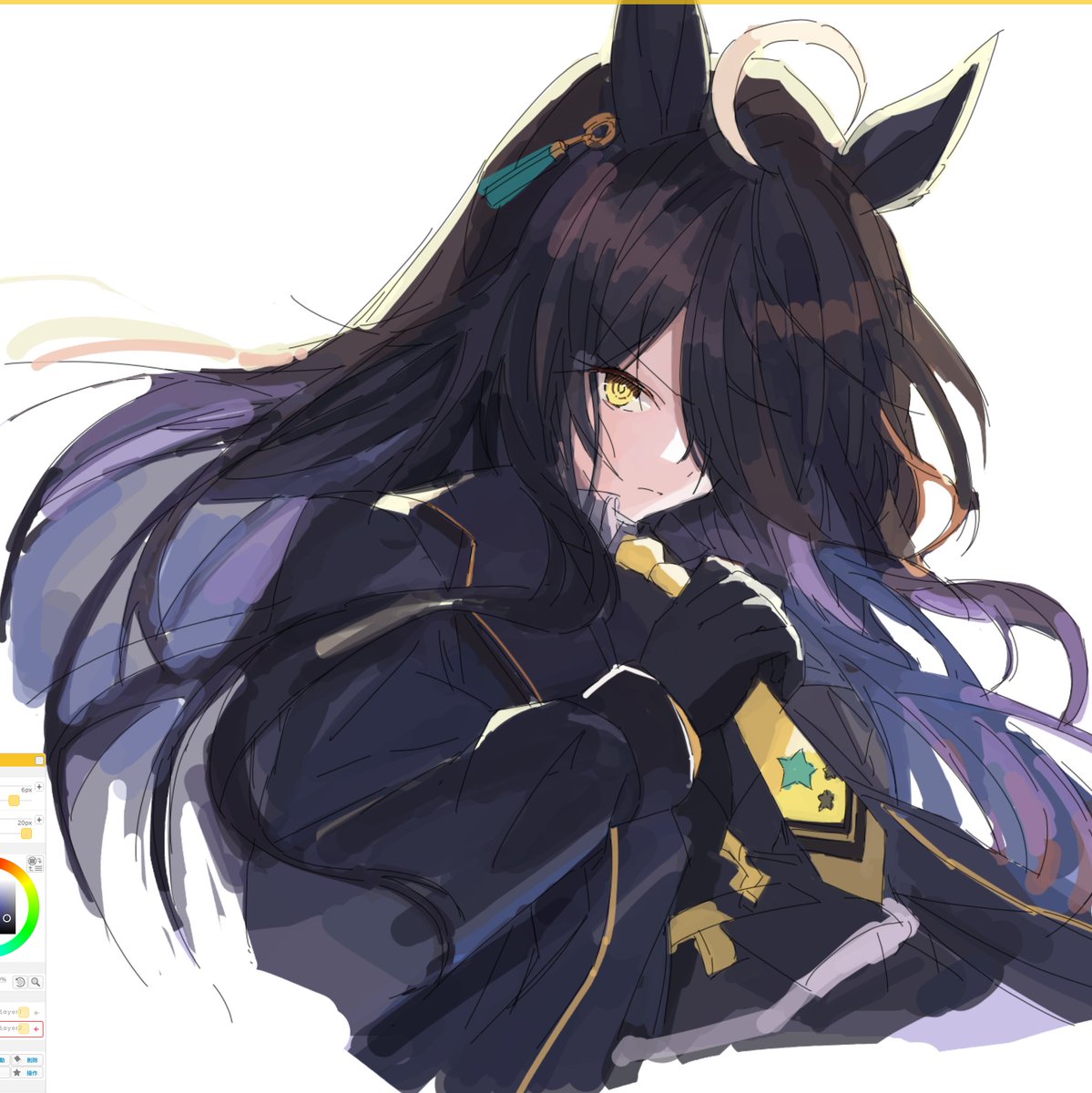 sanbai2012's tweet photo. 今日の絵チャ
ウマ娘 マンハッタンカフェ https://t.co/ZS1gNK2GWZ