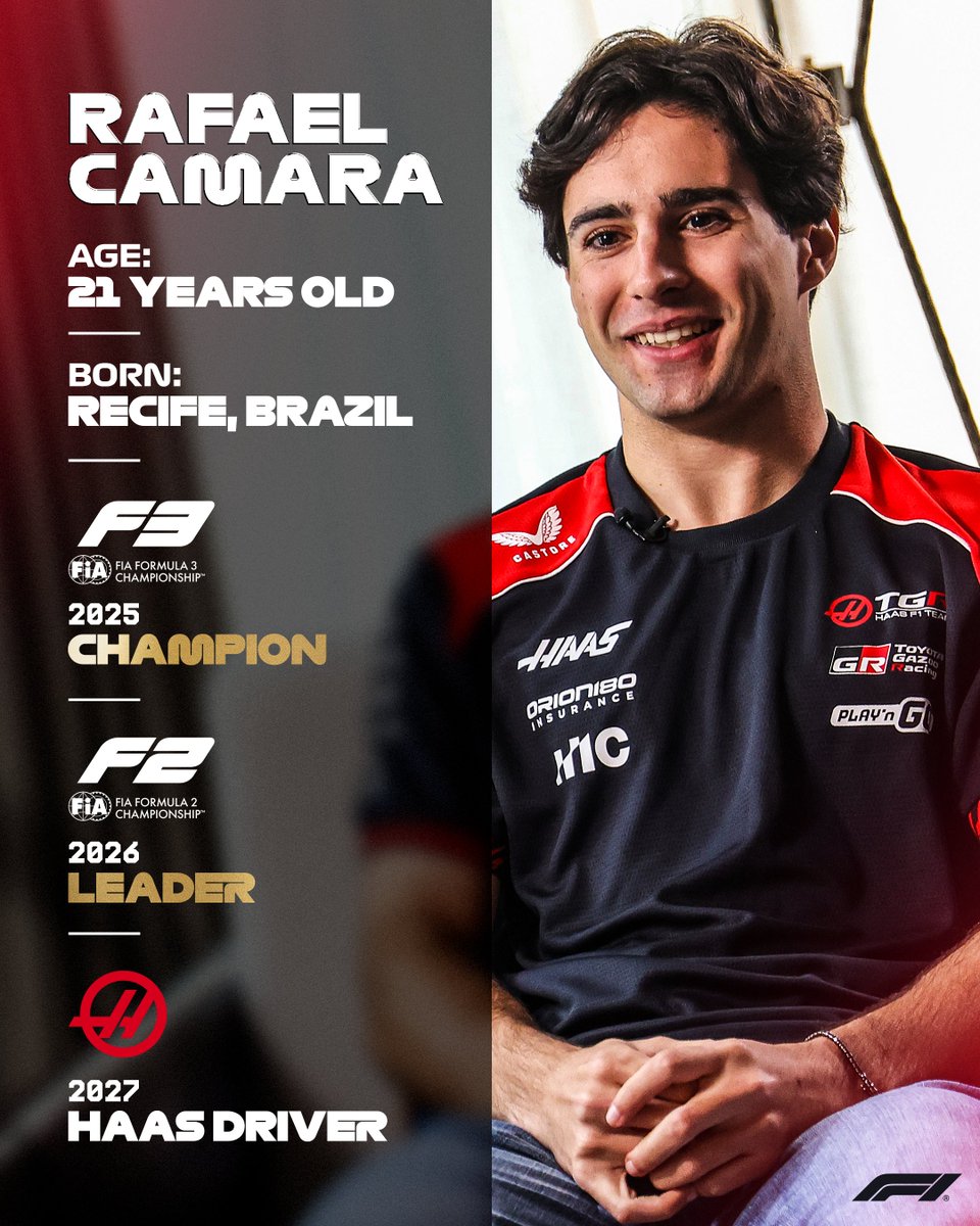 F1's tweet photo. Who is Haas' 2027 rookie? 👀

This is all you need to know about Rafael Camara and his impressive resume to date 😮‍💨

#F1 @HaasF1Team https://t.co/dhgj0jSUyF