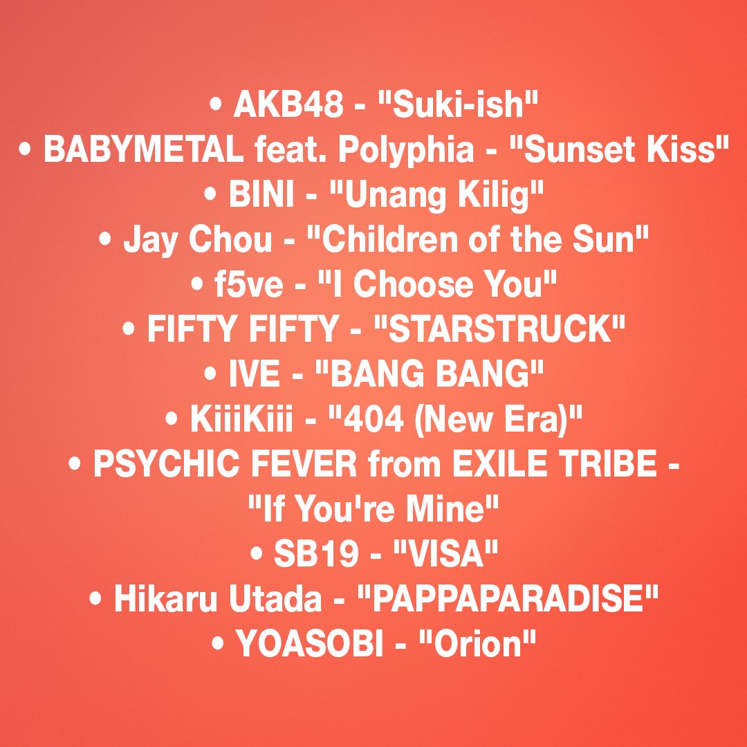 TheGrammyGuru's tweet photo. Some of the songs submitted to Best Asian Pop Music Performance at the 2027 #GRAMMYs. https://t.co/P2Tls6XV8s